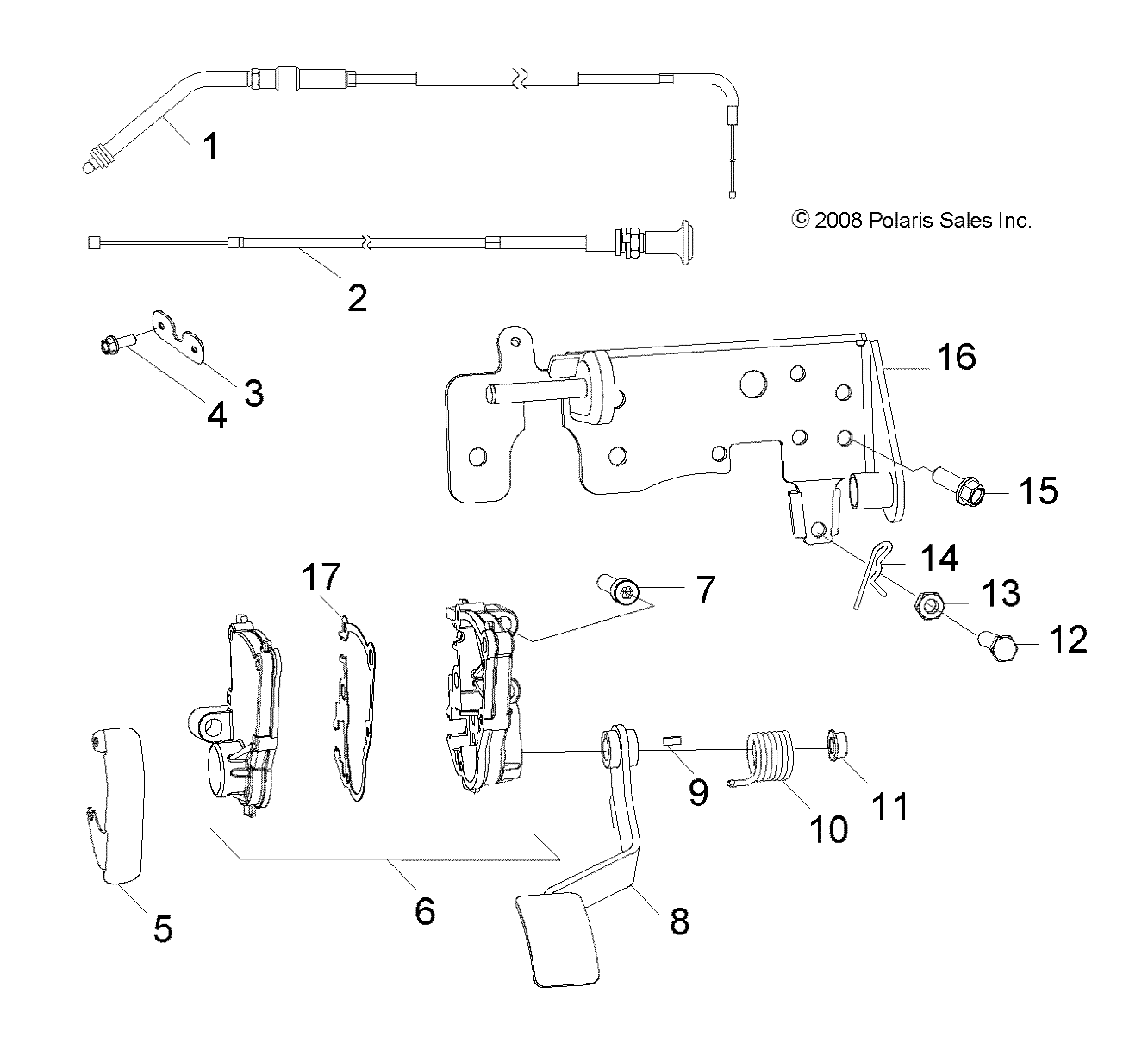 STEERING, CONTROLS and THROTTLE - A09VA17AA/AD (49RGRTHROTTLEPEDAL09RZR170)