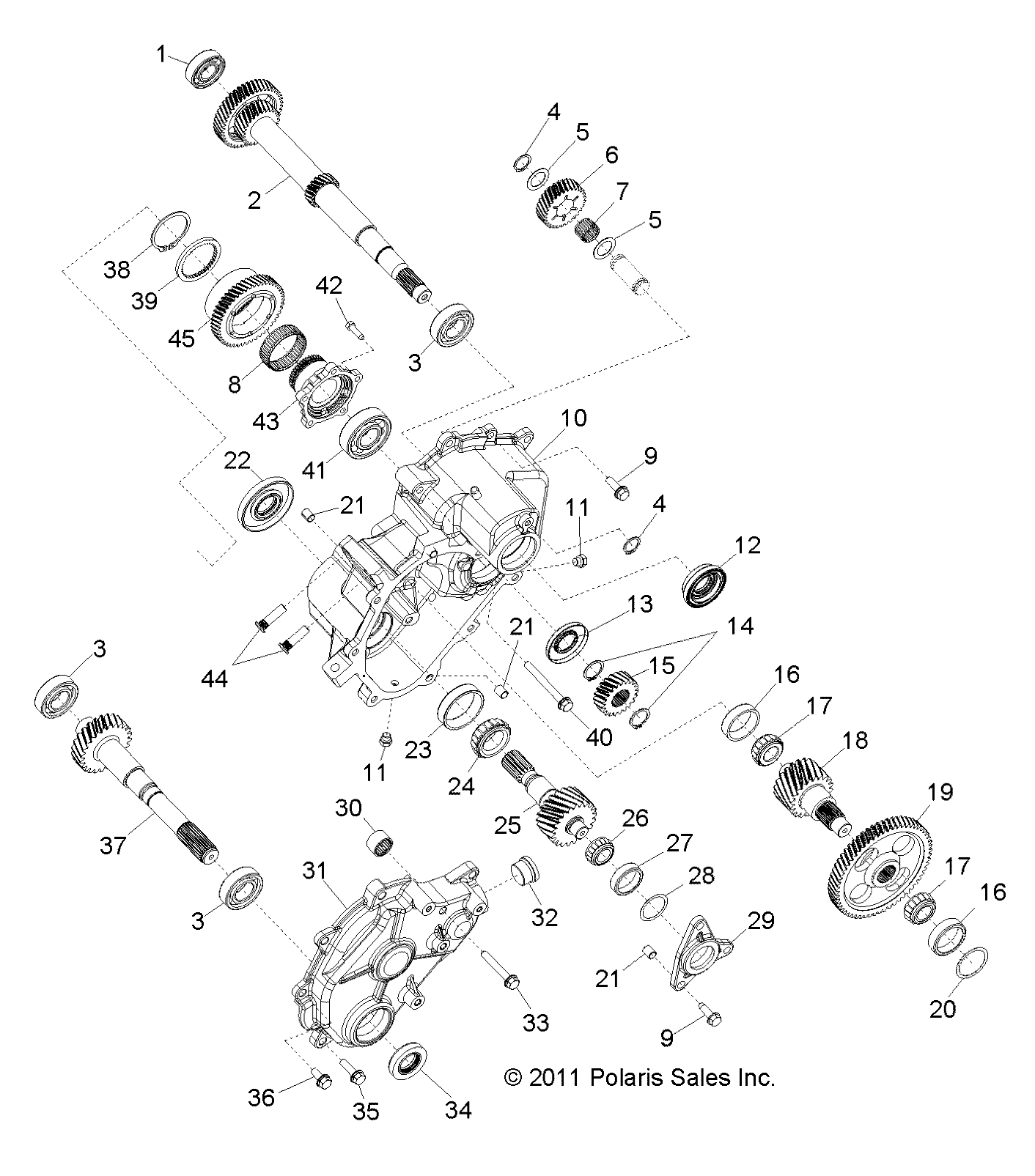 DRIVE TRAIN, MAIN GEARCASE INTERNAL COMPONENTS 1 - R11VM76FX (49RGRTRANS11RZRI)