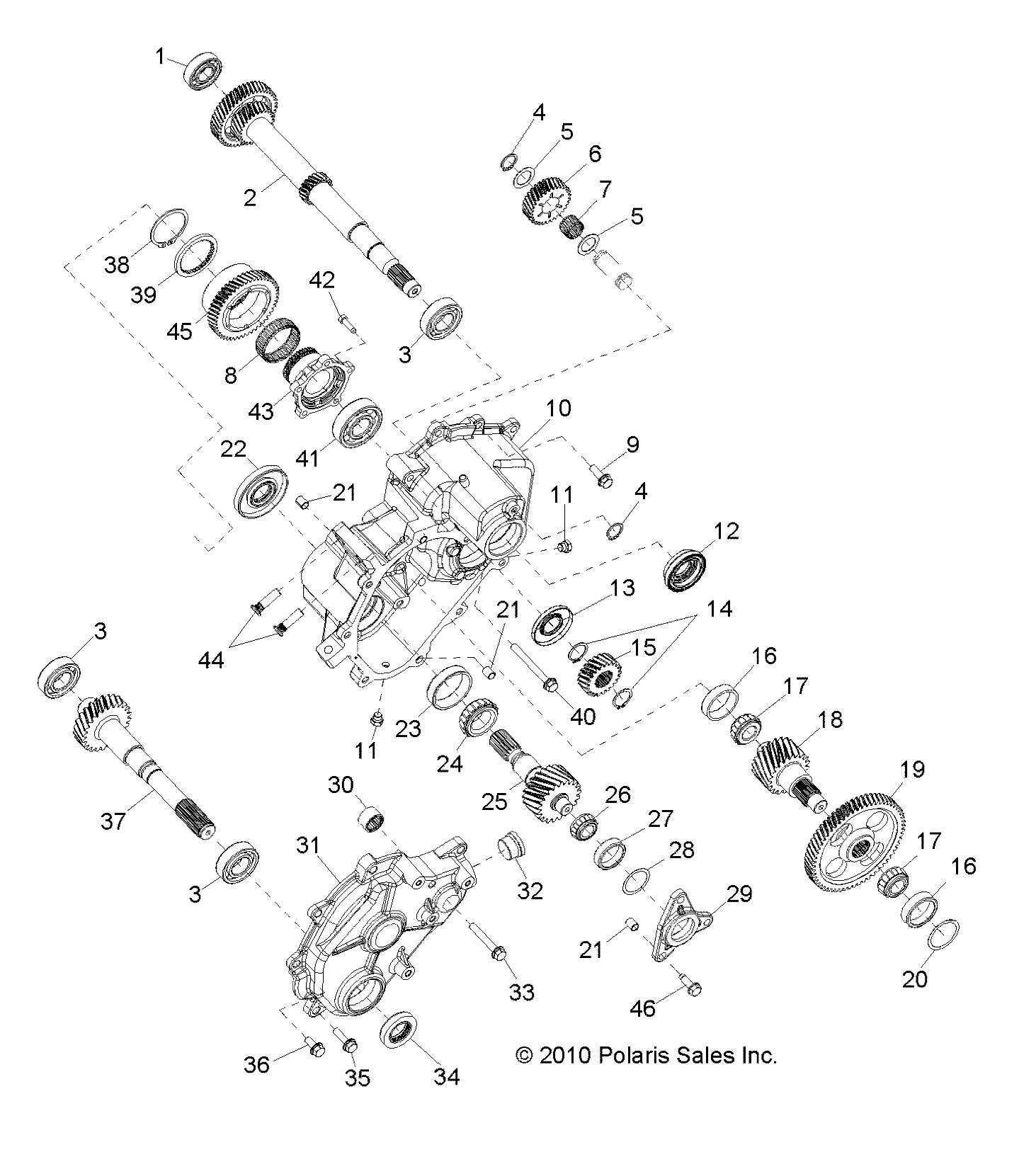 DRIVE TRAIN, MAIN GEARCASE INTERNAL COMPONENTS 1 - R11XY76FX (49RGRTRANS11RZRSI)