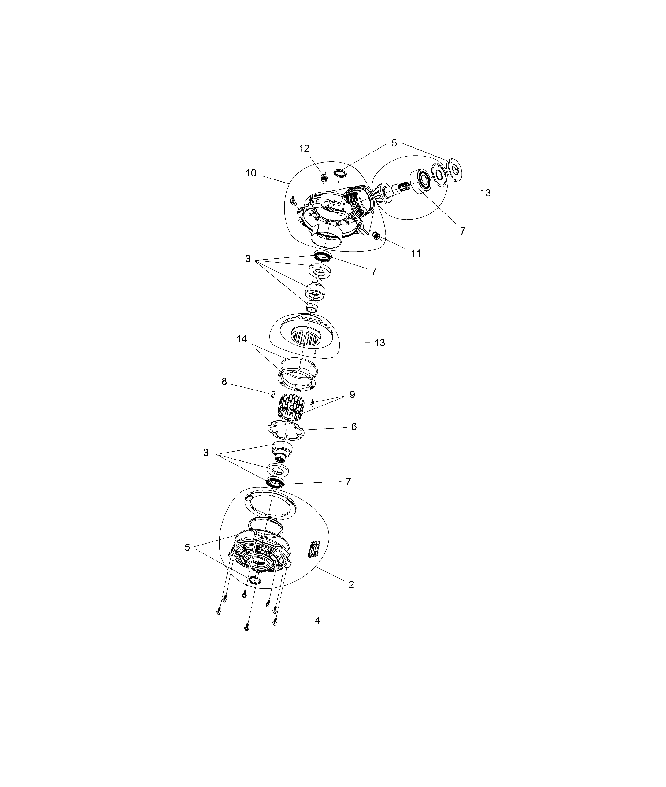 DRIVE TRAIN, FRONT GEARCASE INTERNALS (IF BUILT BEFORE 9/2/15) - Z16VCE87AB/AR/AE/AS (49RGRTRANS151000)