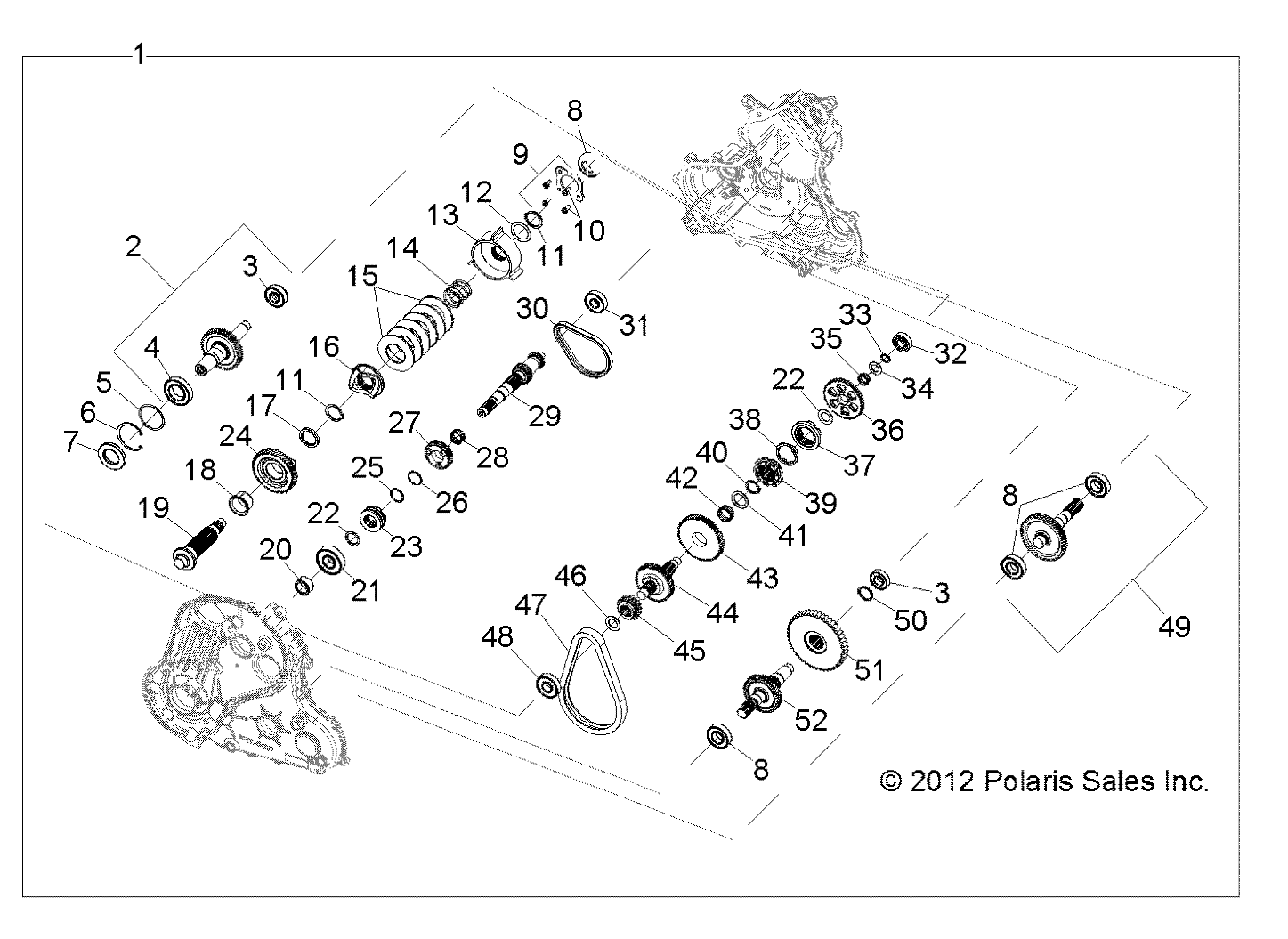 DRIVE TRAIN, MAIN GEARCASE INTERNALS - R11TH90DG (49RGRTRANSINTL11DCREW)