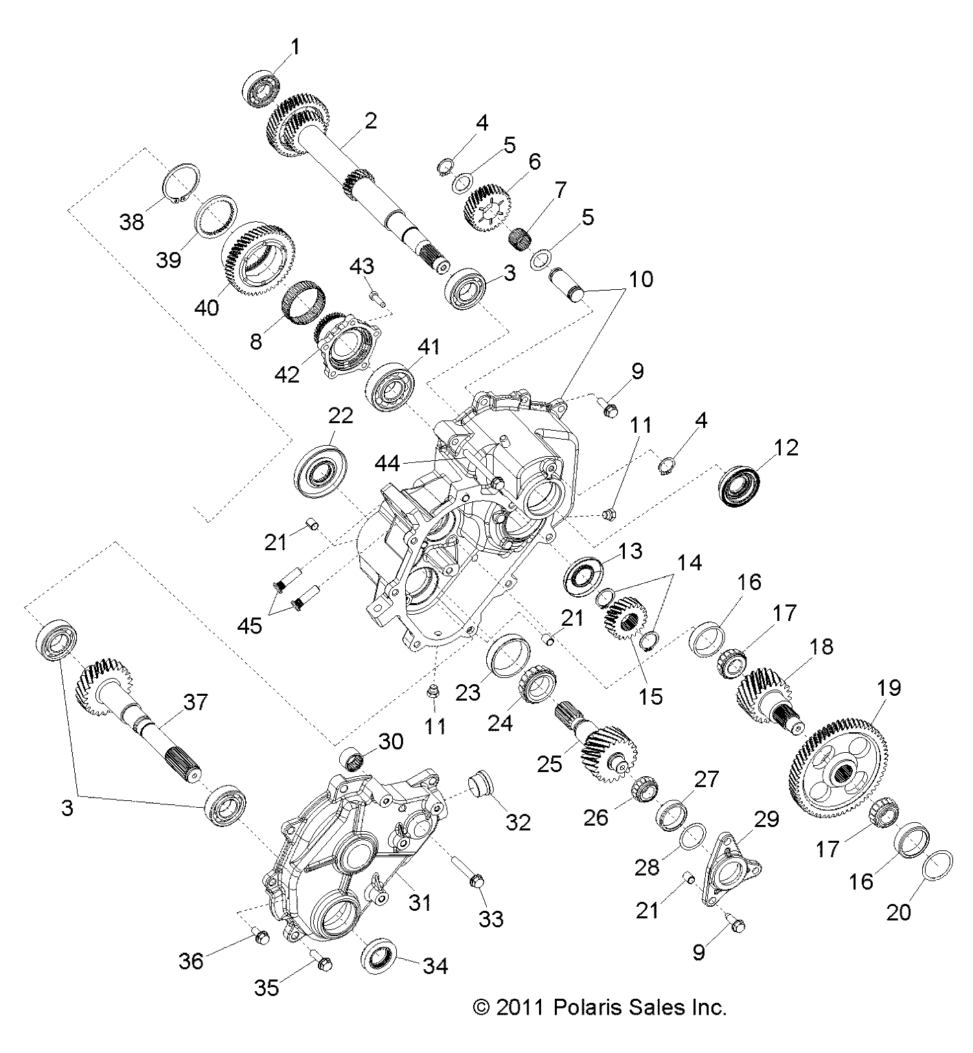 DRIVE TRAIN, MAIN GEARCASE INTERNALS 1 - R11XH76AW/AZ/XY76AA (49RGRTRANSINTL11RZRS)