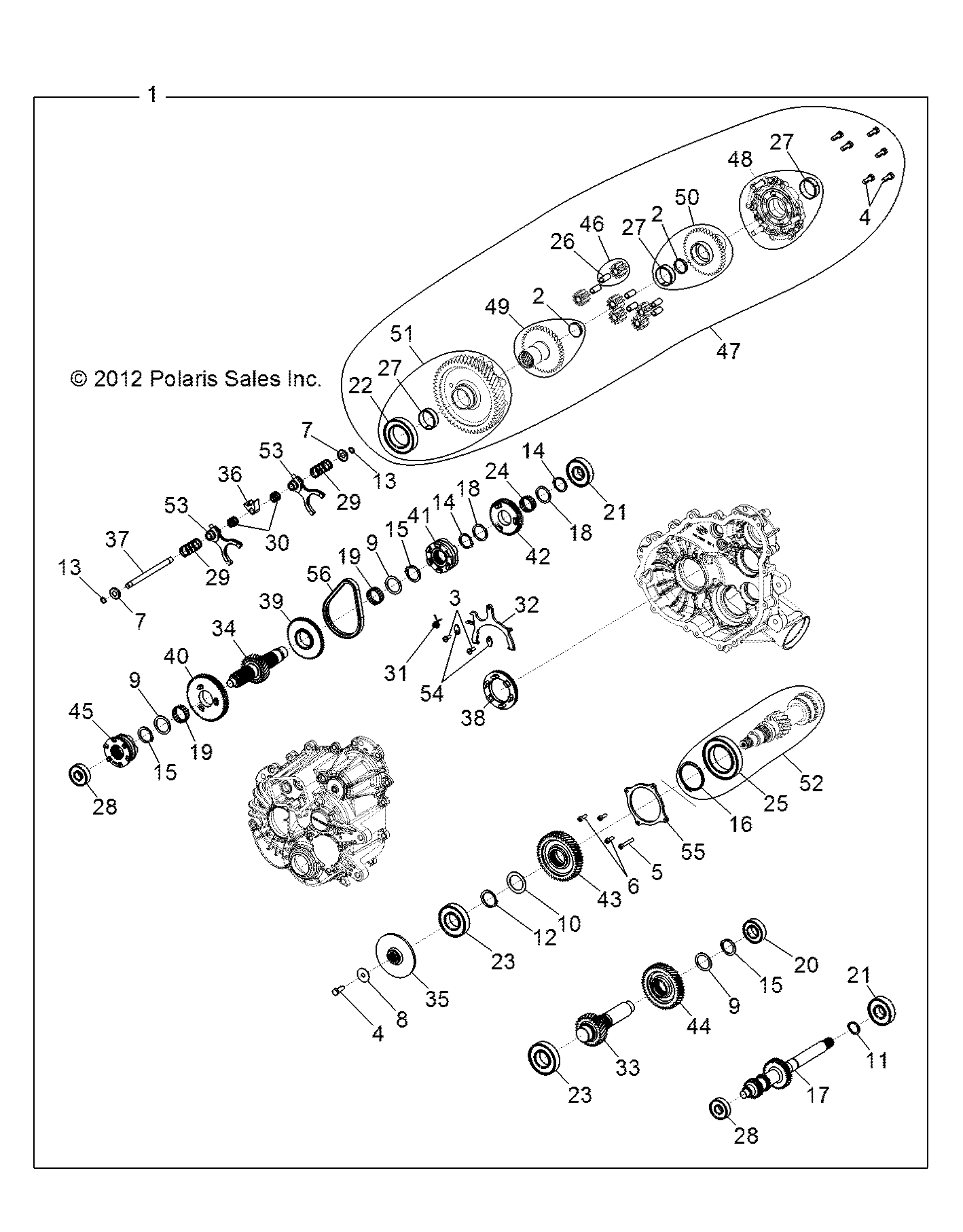 DRIVE TRAIN, MAIN GEARCASE INTERNALS - Z15VHA57FJ (49RGRTRANSINTL1333133)