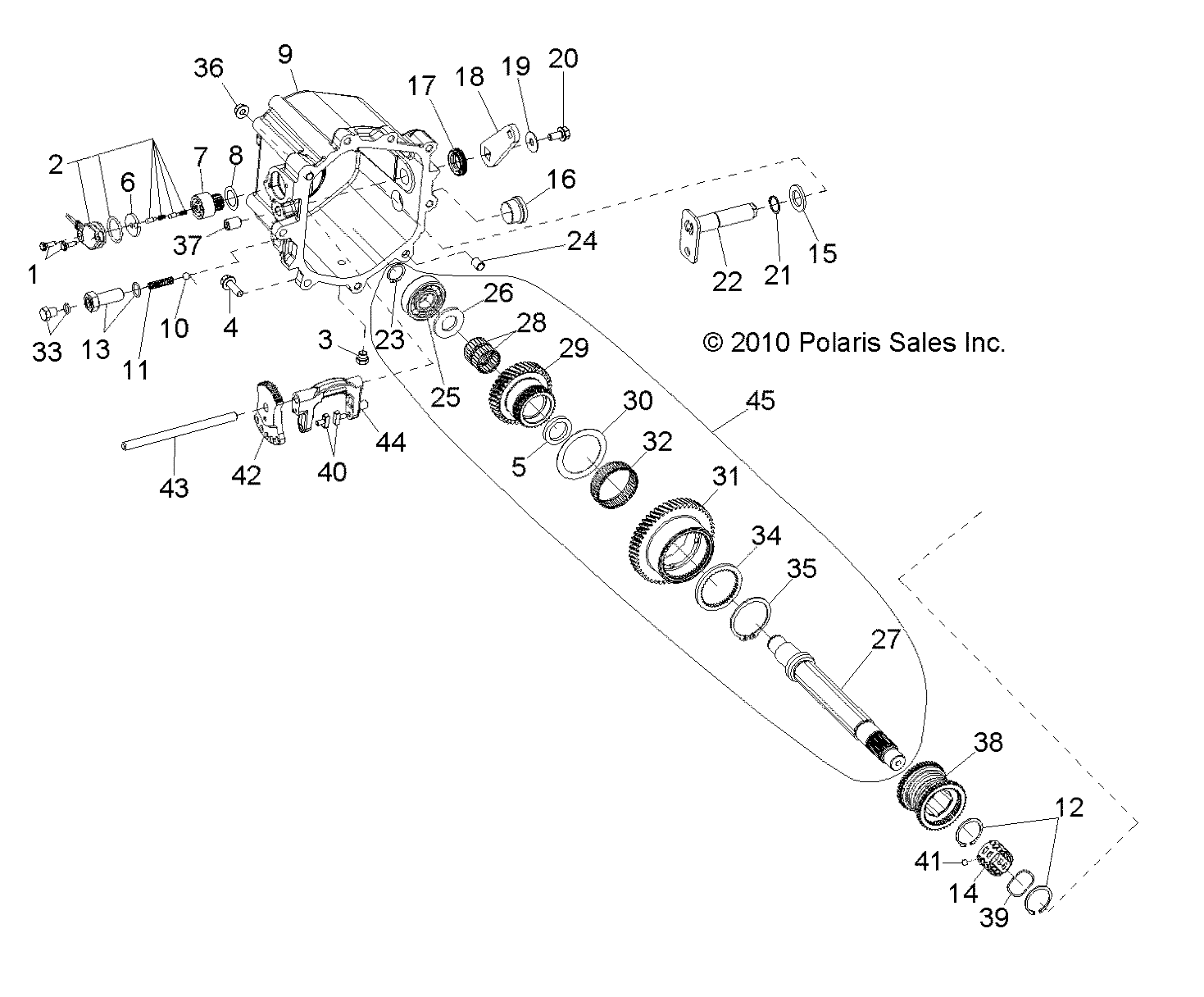 DRIVE TRAIN, MAIN GEARCASE INTERNALS 2 (Built 5/17/10 and After) - R10VH76AB/AO/AQ/AW (49RGRTRANSINTL23235269)