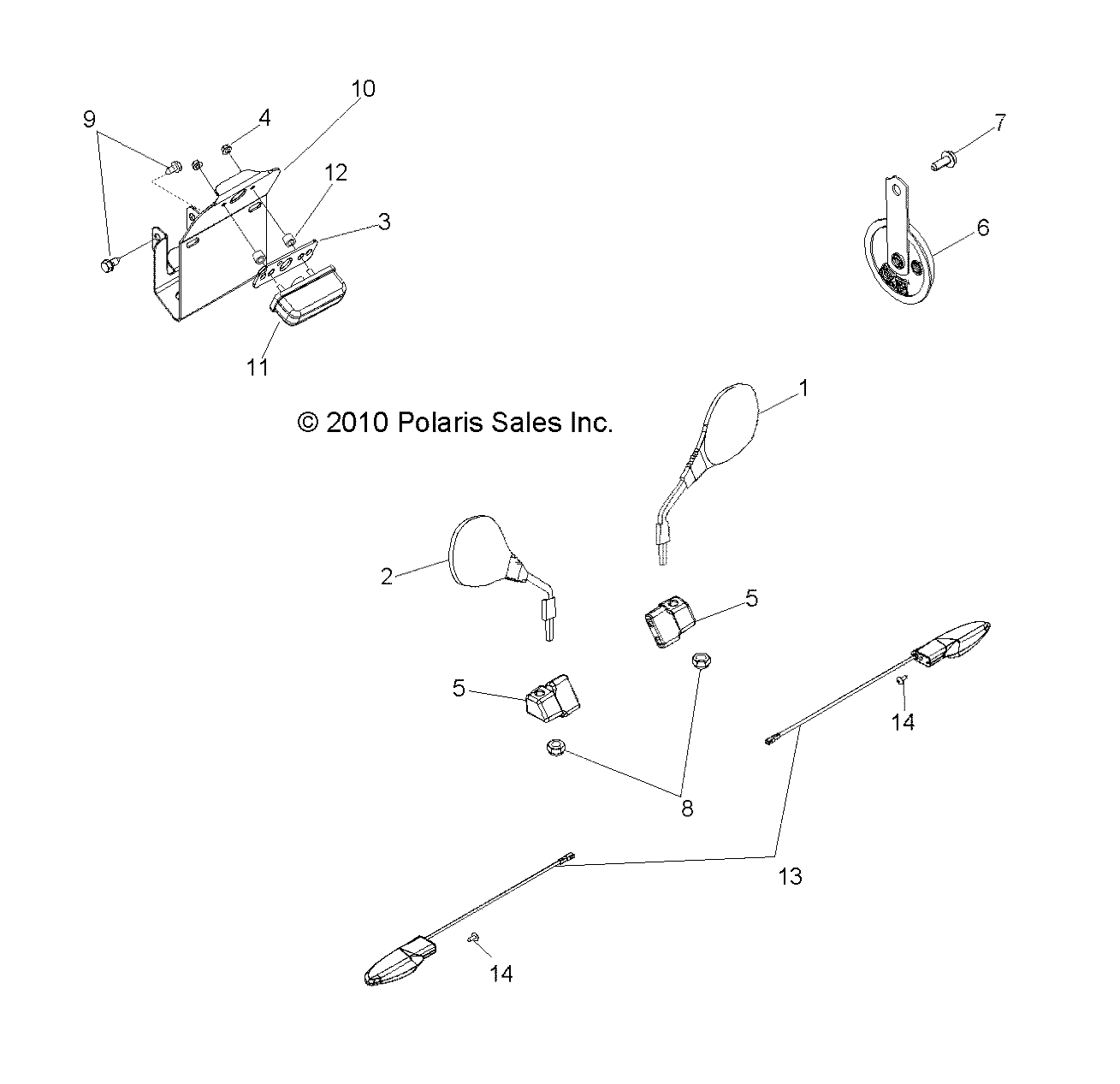 ELECTRICAL, TURN SIGNALS, HORN and MIRRORS - R13VE76FX/FI (49RGRTURNSIG11RZRI)