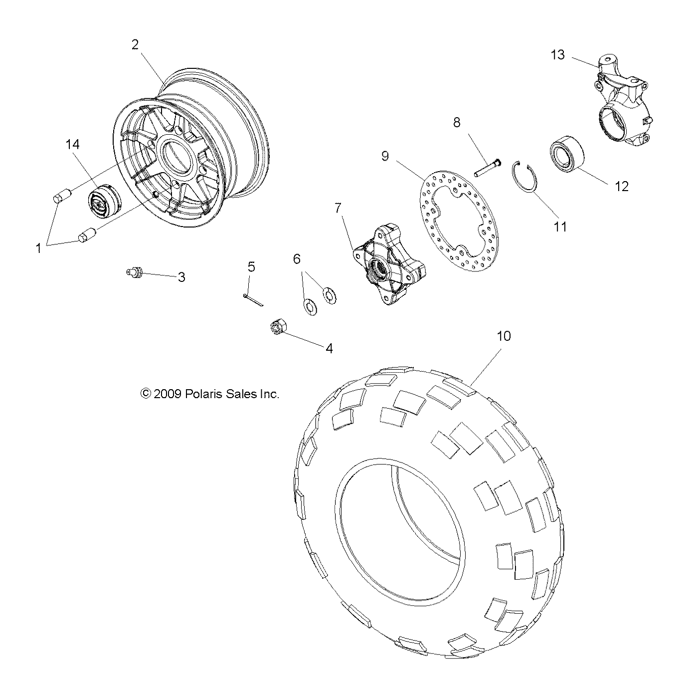 WHEELS, FRONT - R13VE76AD/AI/AW/7EAS/EAT (49RGRWHEELFRT10RZRS)