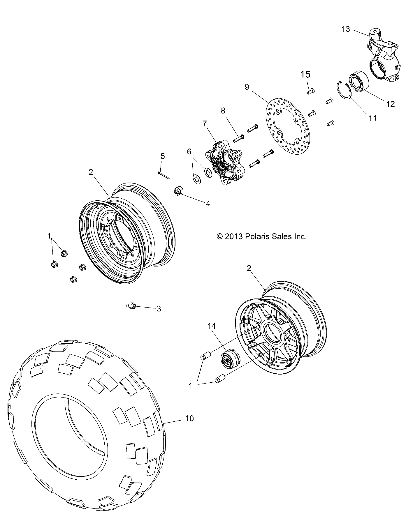 WHEELS, FRONT - Z14VH57AD/6EAI/6EAW (49RGRWHEELFRT14RZR570)