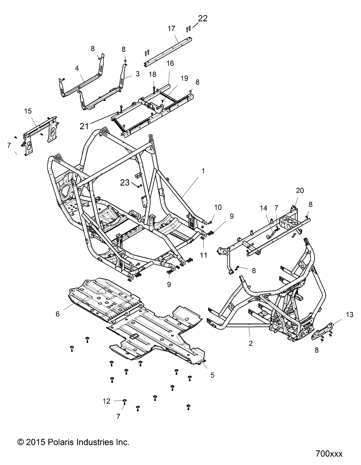 CHASSIS, MAIN FRAME AND SKID PLATES - Z16VDE99FM/NM (700582)