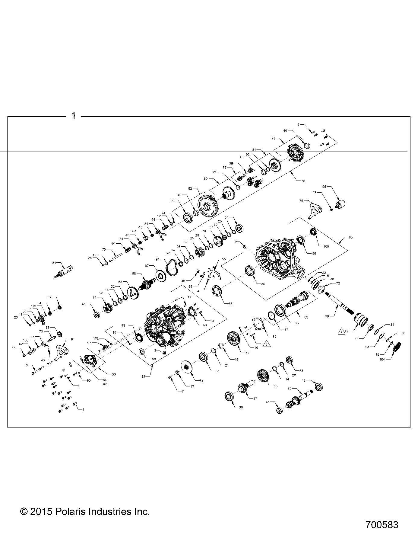 DRIVE TRAIN, MAIN GEARCASE INTERNALS -Z16VDE99FM (700583)