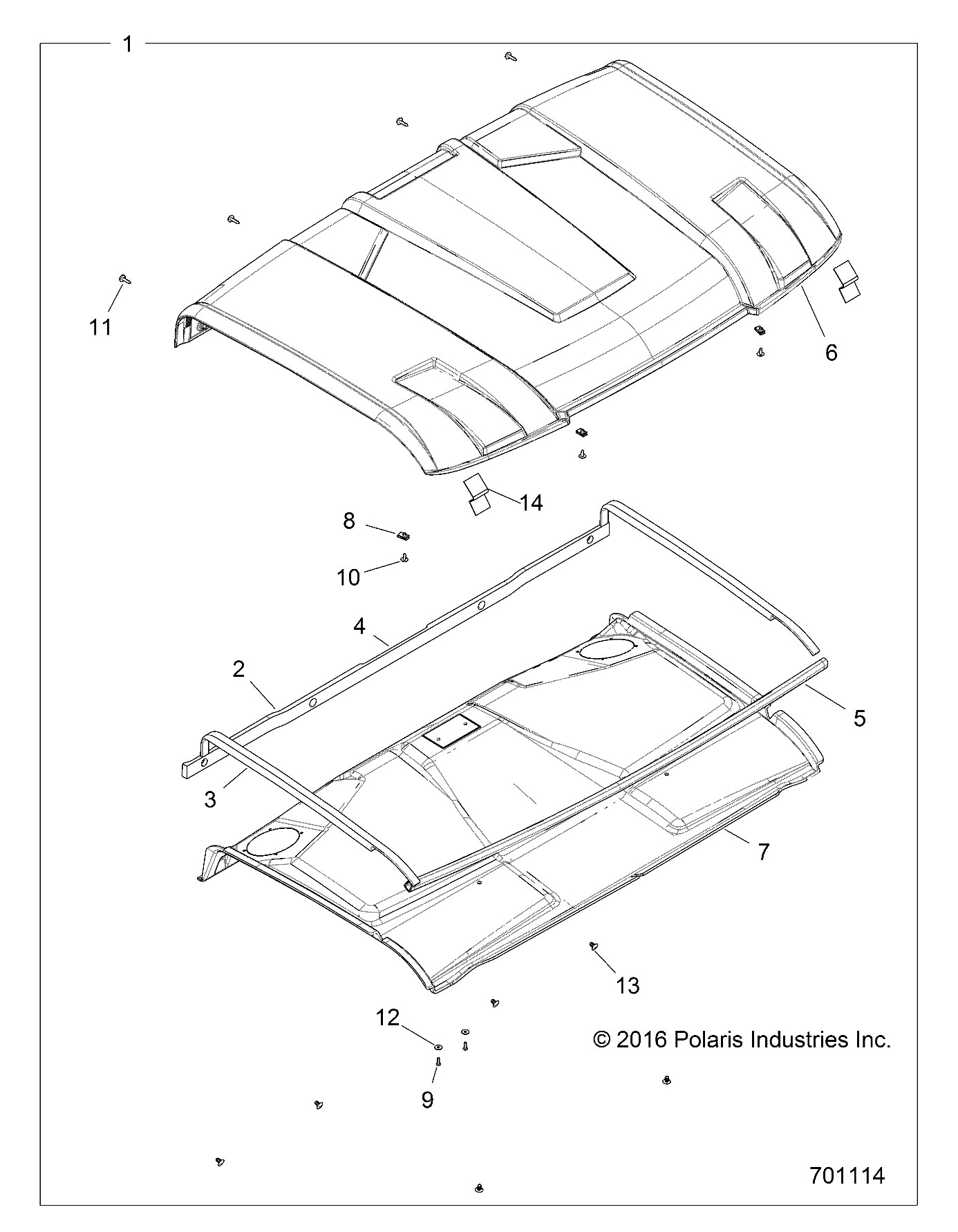 BODY, ROOF - R17RTU99AV/BV/AT/BT (701114)