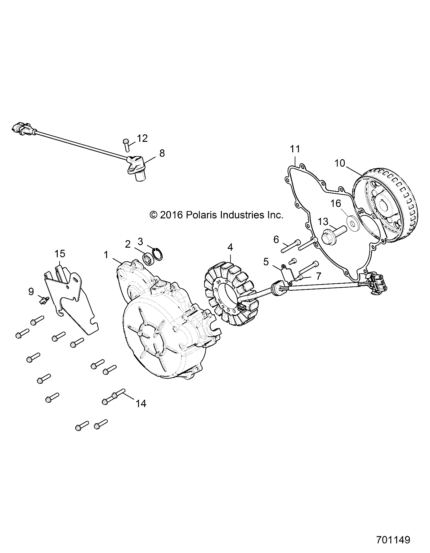 ENGINE, STATOR and COVER - Z17VBE99AR/AL/AE (701149)