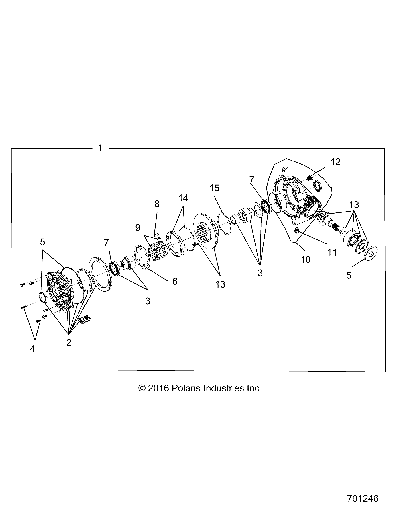 DRIVE TRAIN, FRONT GEARCASE - Z23NAK99A/99B (701246)