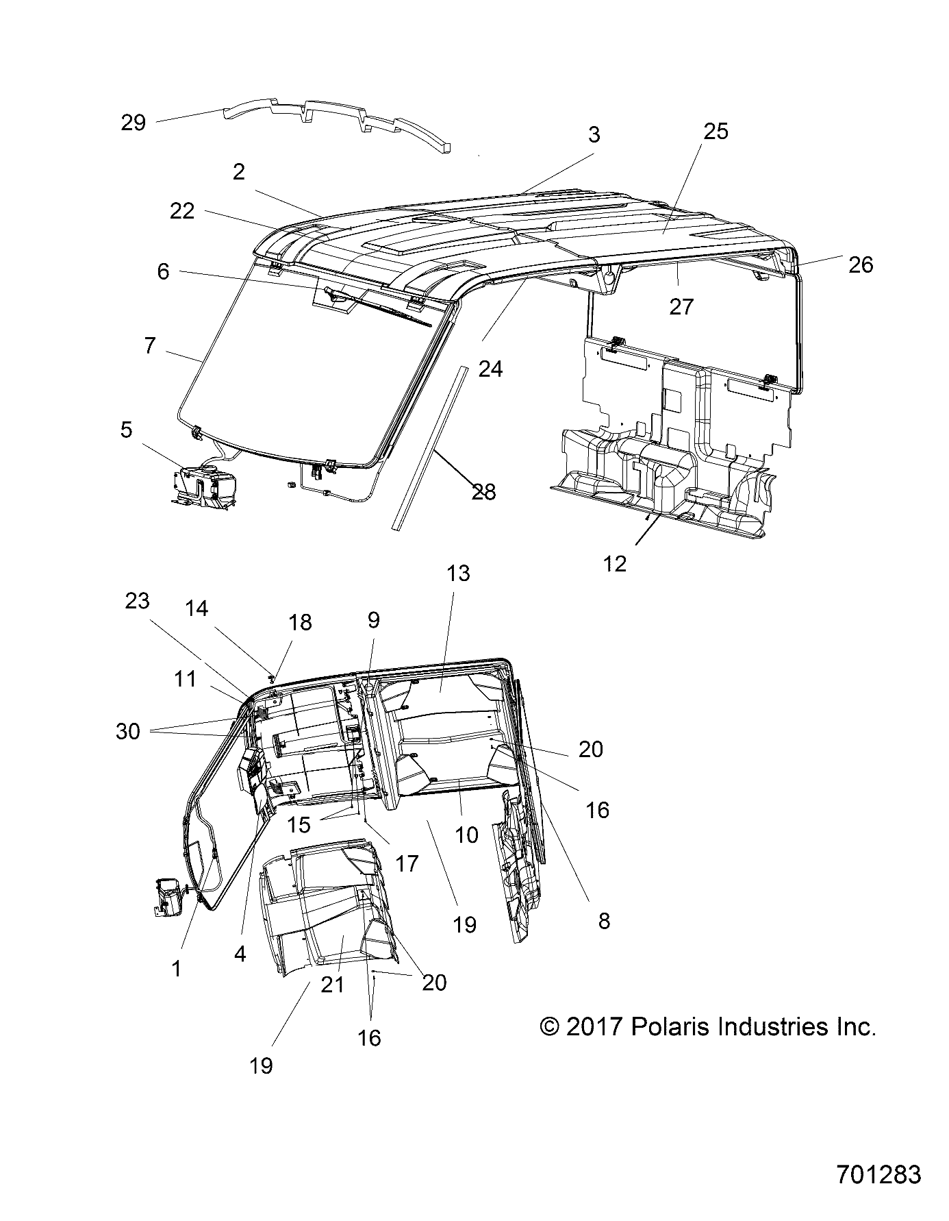 BODY, ROOF AND CAB - R17RVU99AV/BV (701283)