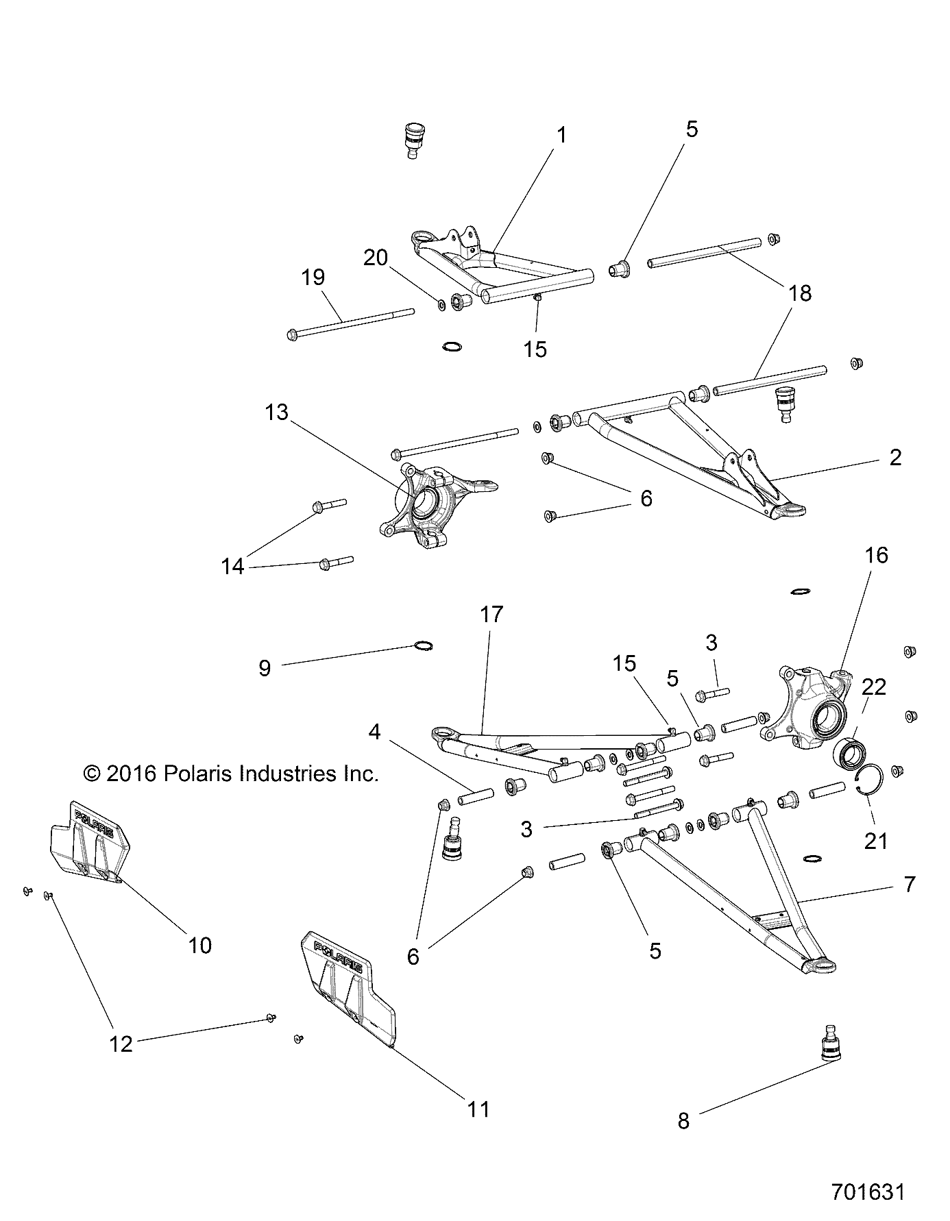 SUSPENSION, FRONT - R17RTE87FU/F1/S87CU/C1/FU/F1 (701631)