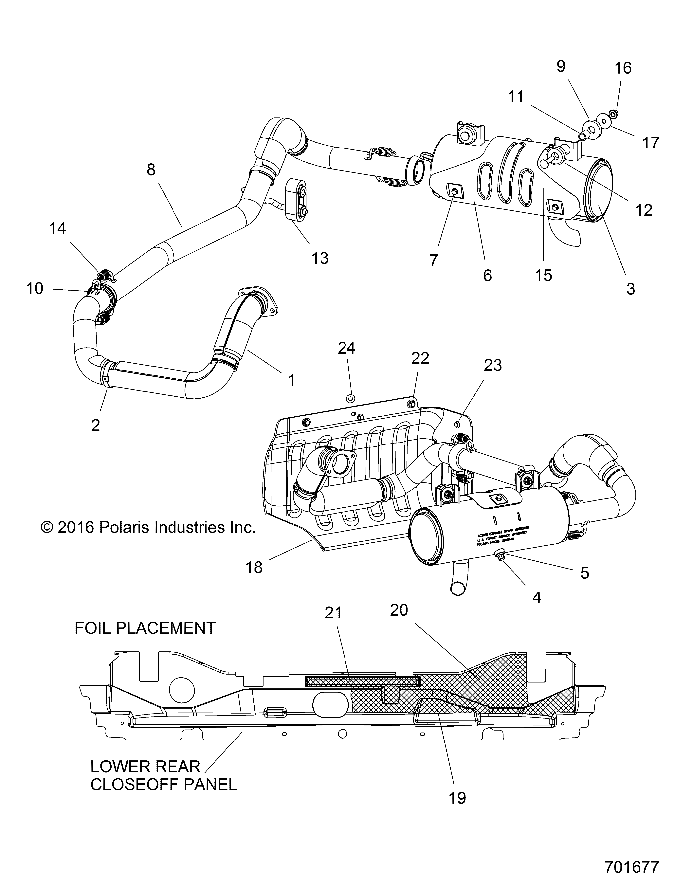 ENGINE, EXHAUST - R17RTED1F1/SD1C1 (701677)