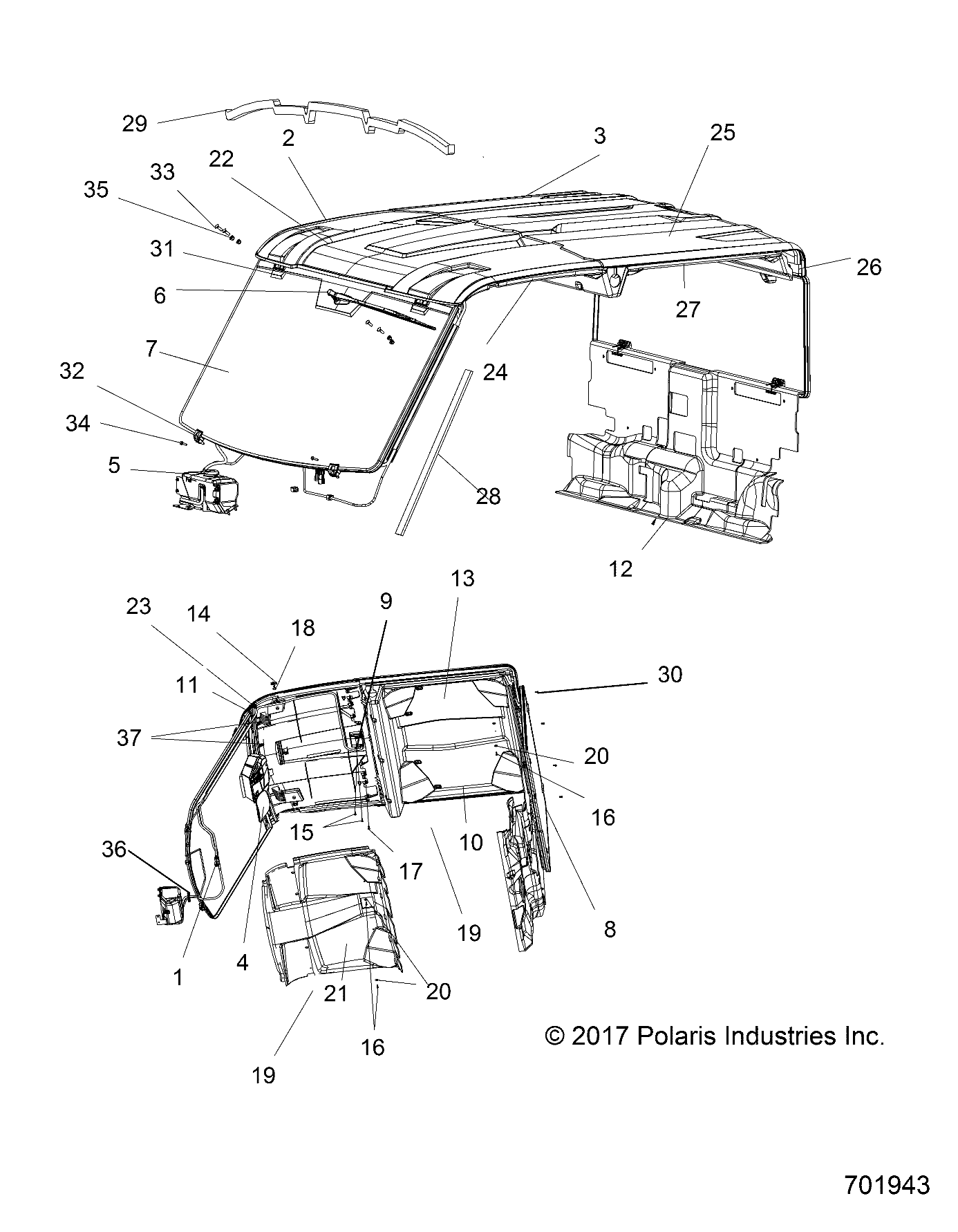 BODY, ROOF AND CAB - R18RVU99AS (701943)