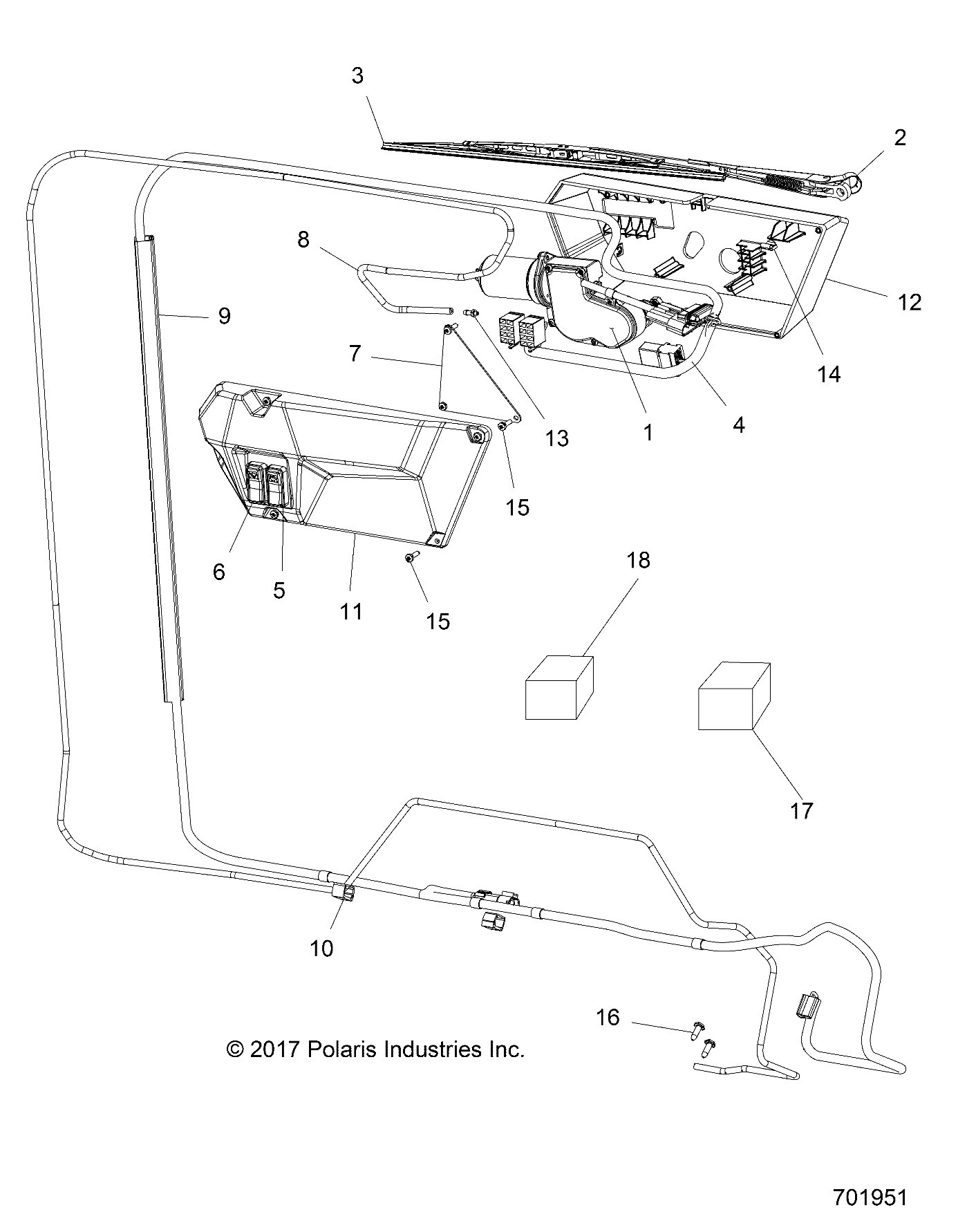 BODY, WIPER MOTOR AND WSHLD HARNESS - R18RVU99AS (701951)