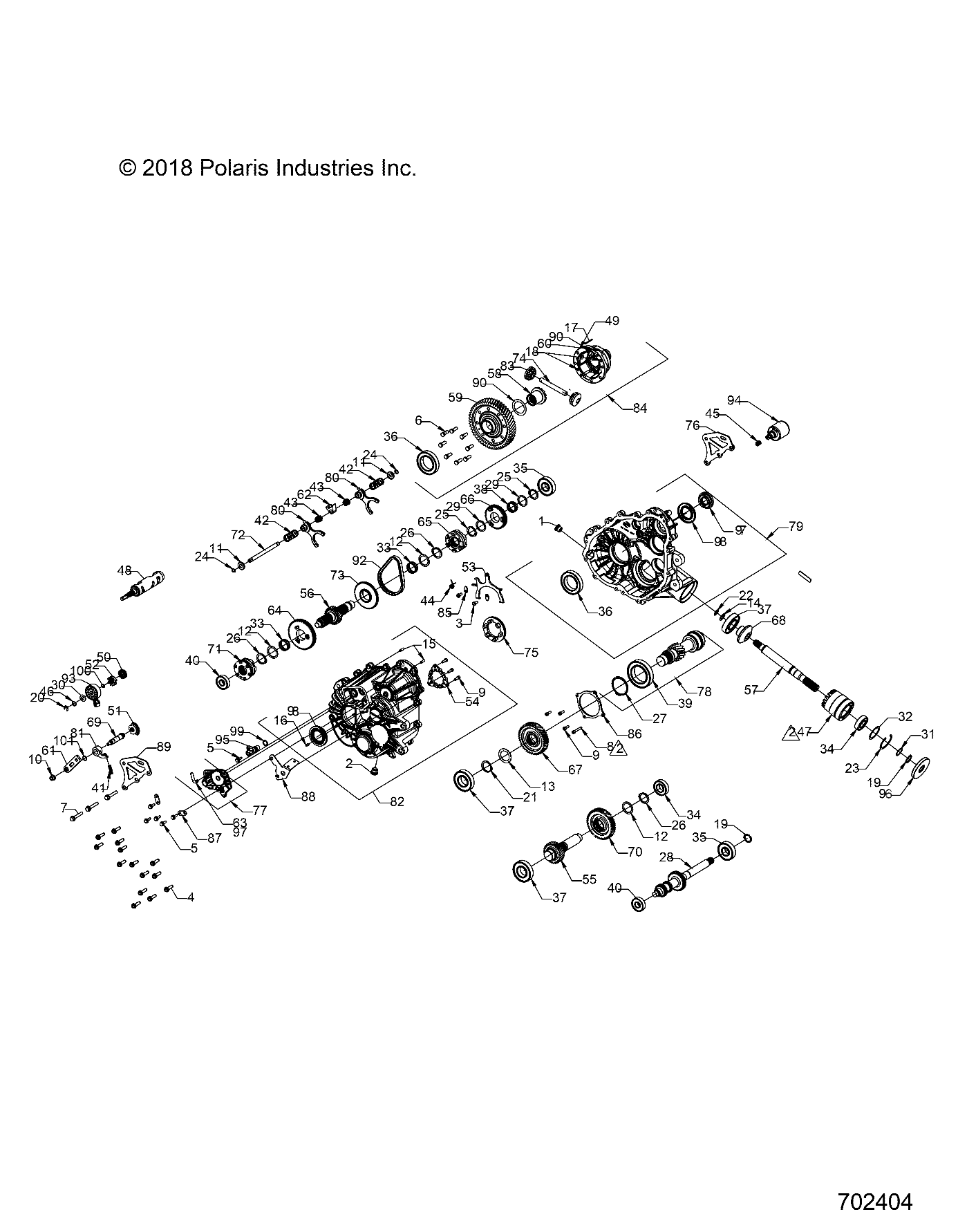 DRIVE TRAIN, MAIN GEARCASE - R19RCA57A1/A4/B1/B4 (702404)