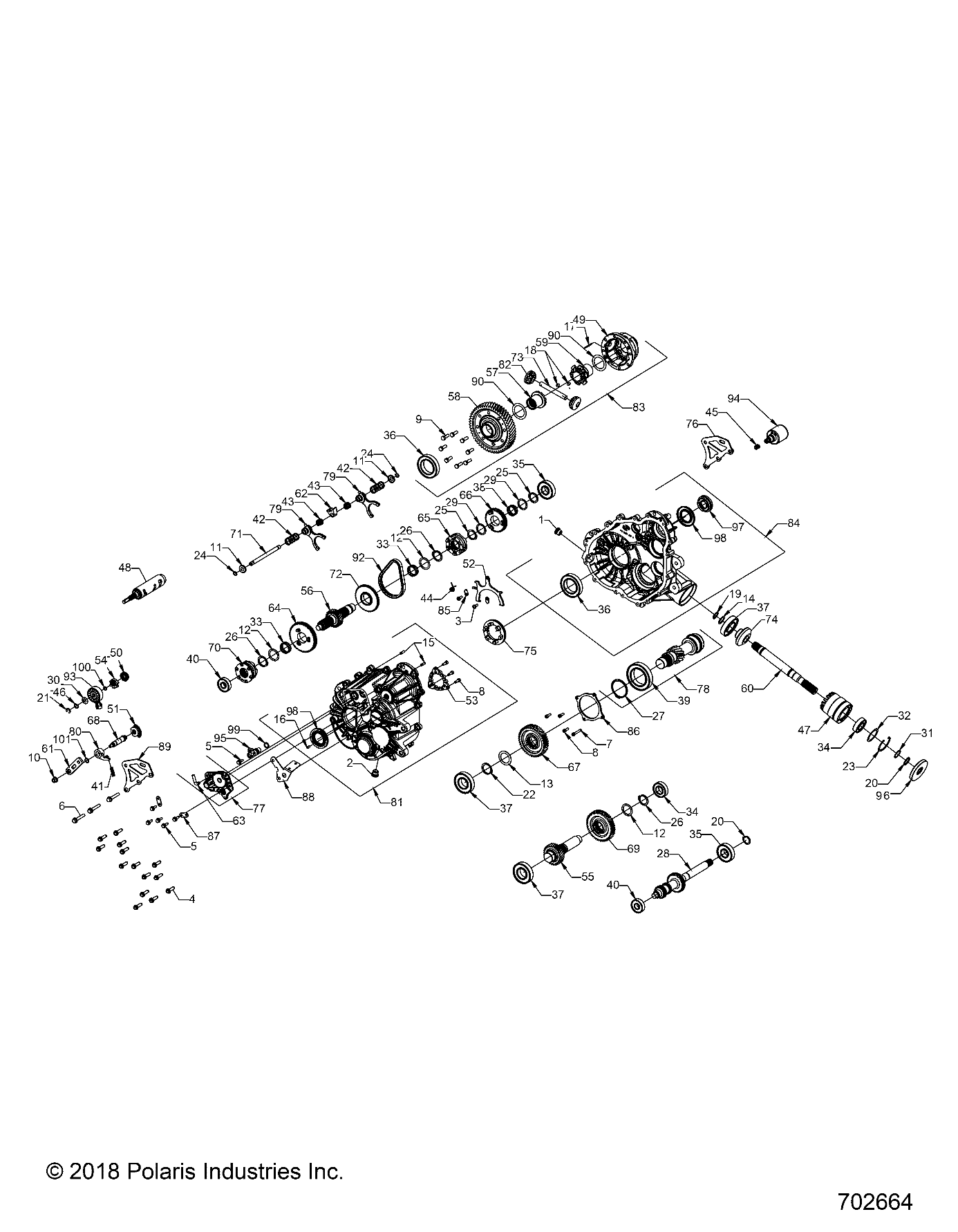 DRIVE TRAIN, MAIN GEARCASE (FROM 6/17/2019) - R19RM250B1 (702664)