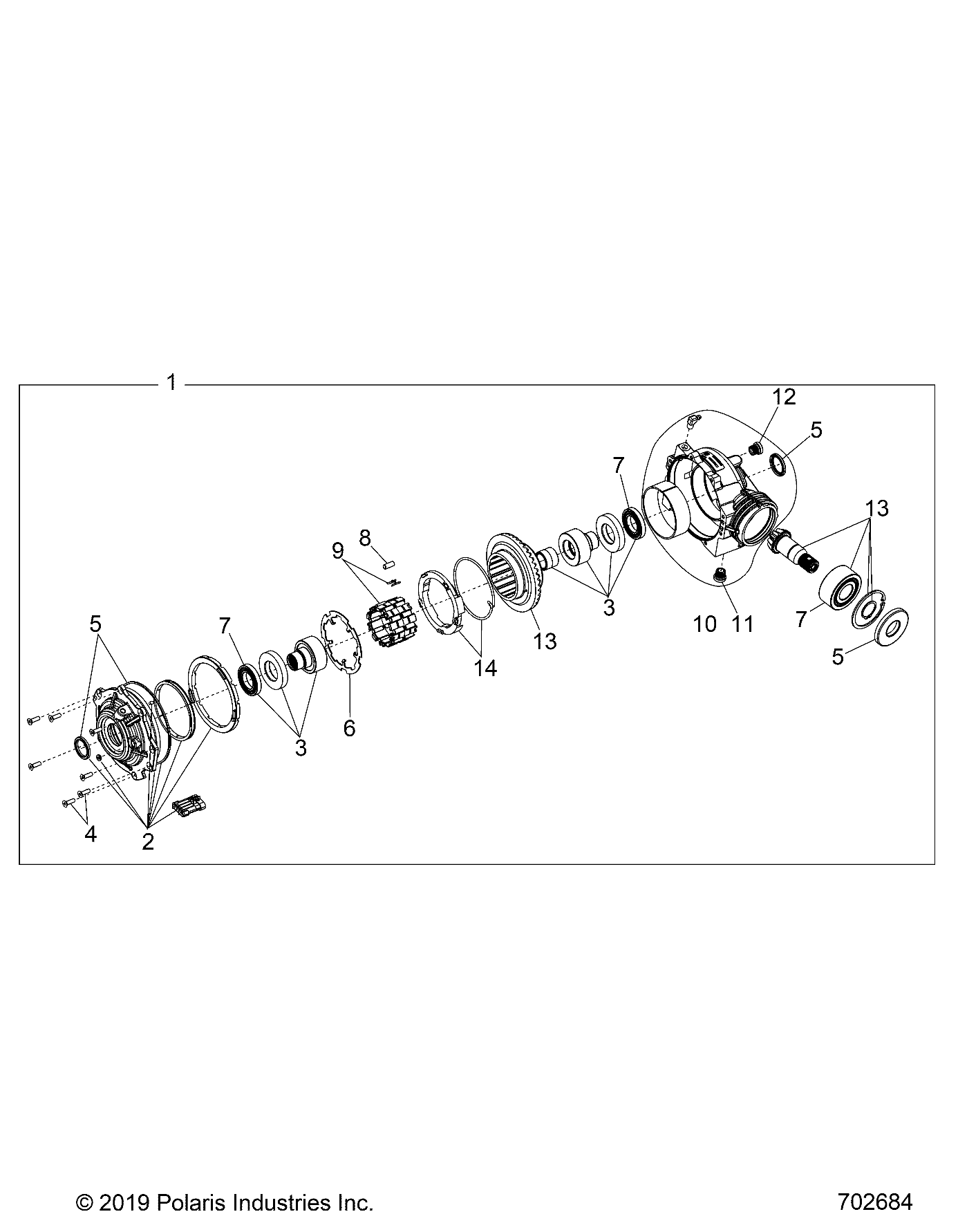 DRIVE TRAIN, FRONT GEARCASE - R20T6U99AM/AS/BM/BS (702684)