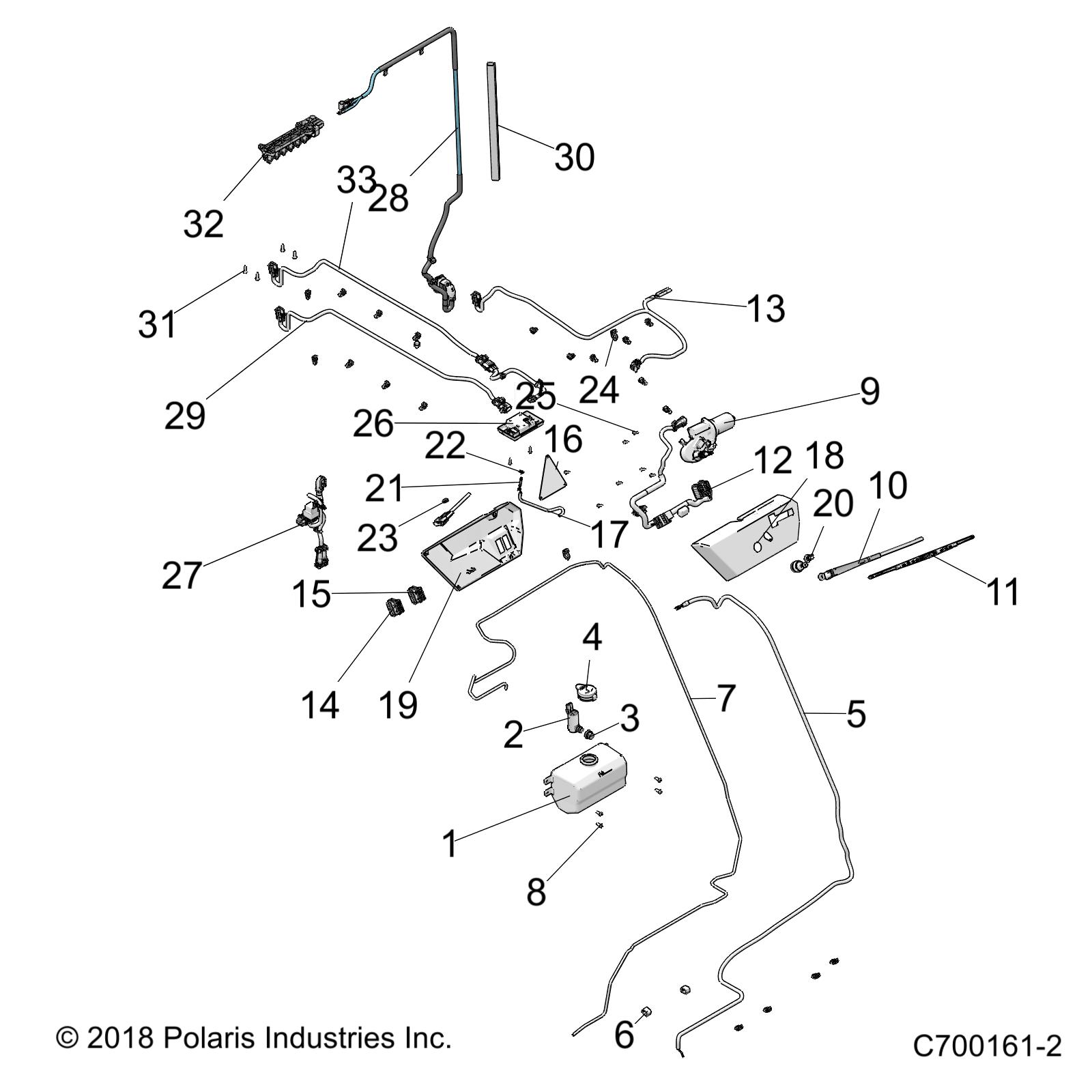 ROOF, WATER BOTTLE, WIPER AND HARNESS - R19RSW99AS/A9/AD/BS/B9/BD (C700161-2)