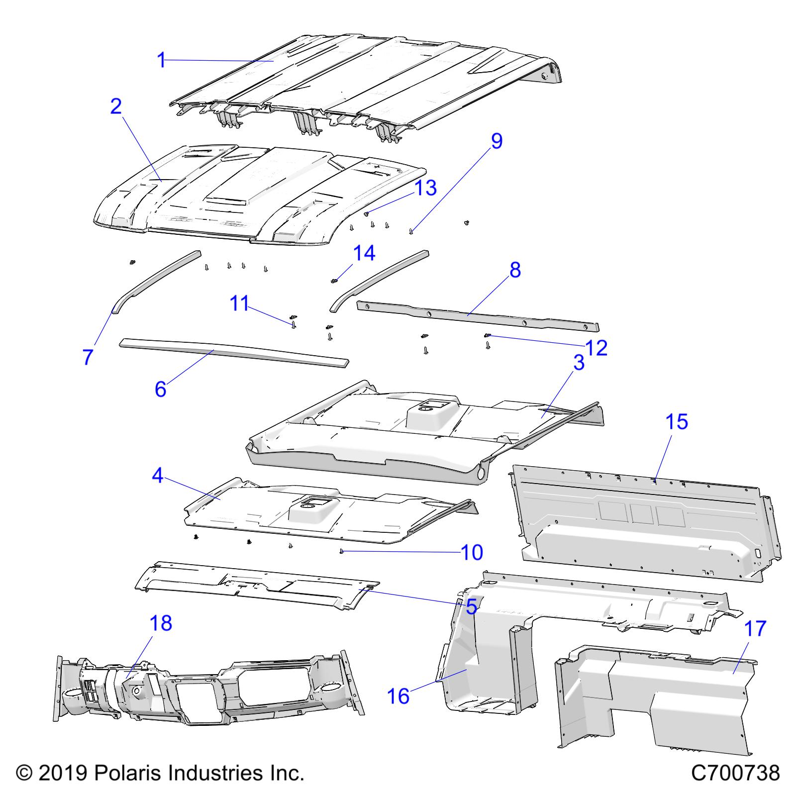 OPT, ROOF, PREM PREP, REAR CLOSE OFF, COVER, AND DASH - R20RSB99A/B (C700738)