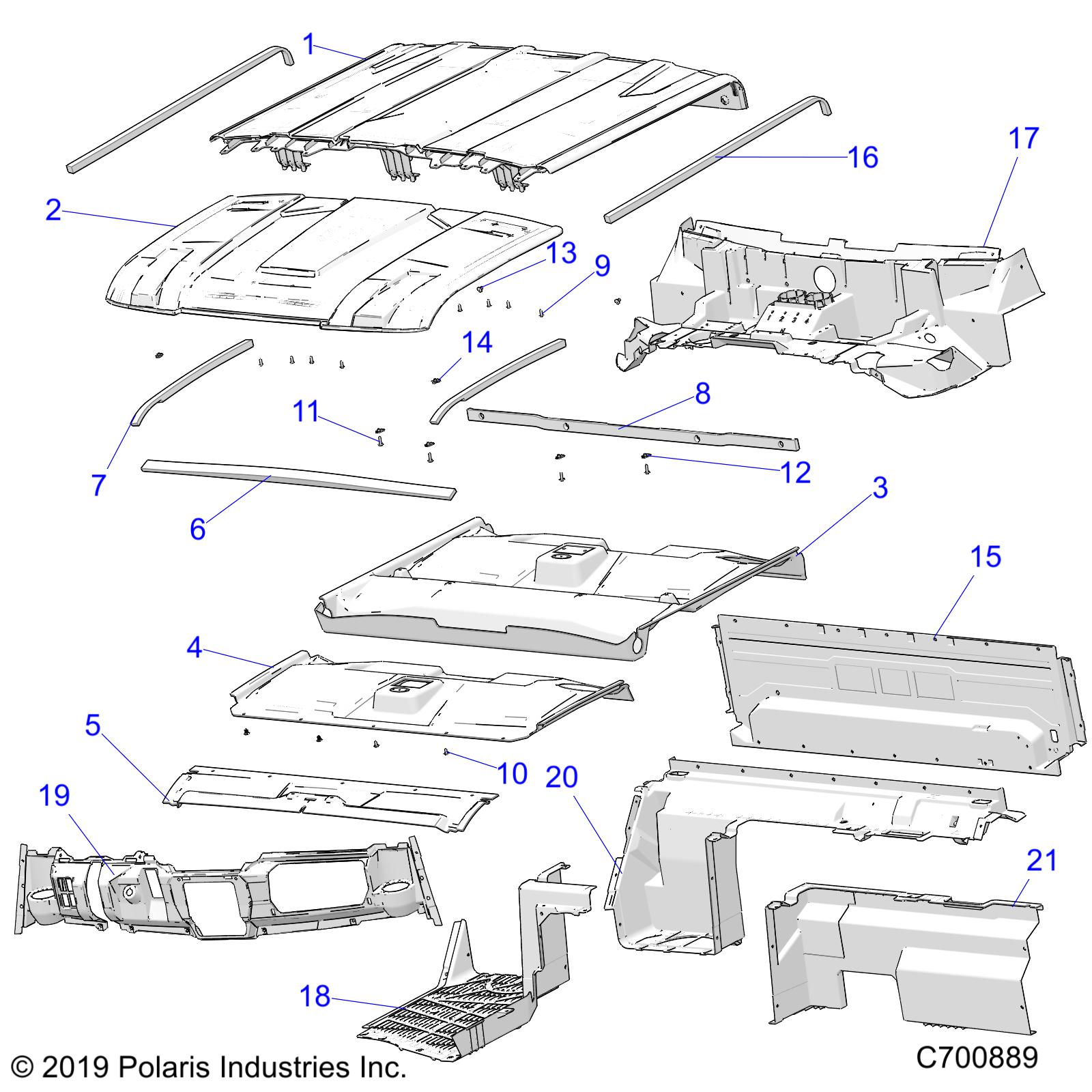 OPT, ROOF, PREM PREP, CLOSE OFF PANELS, COVER, DASH, AND HOOD LINER - R20RSE99A/B (C700889)