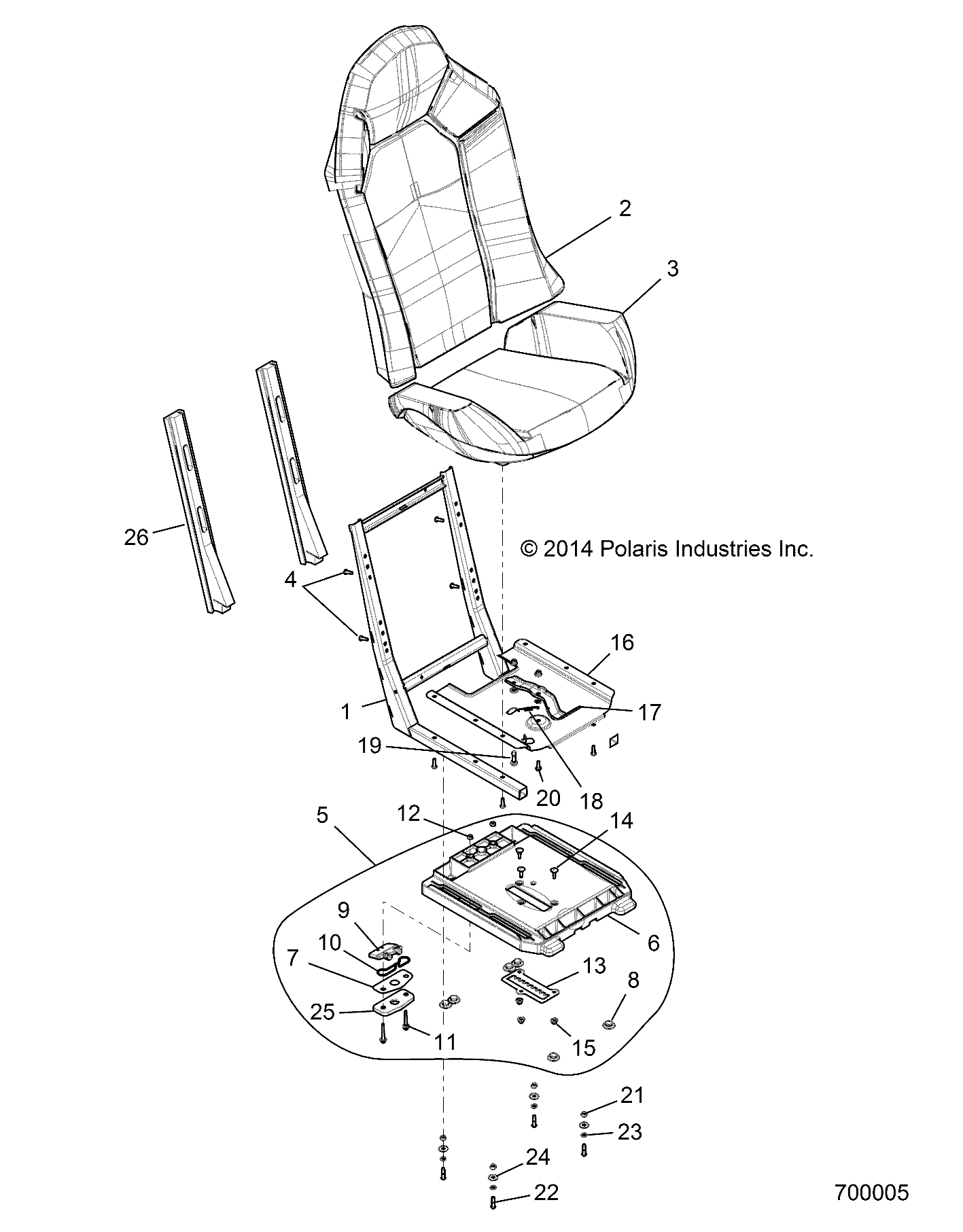 BODY, SEAT ASM. AND SLIDER - Z15VCE87AT/AV (700005)