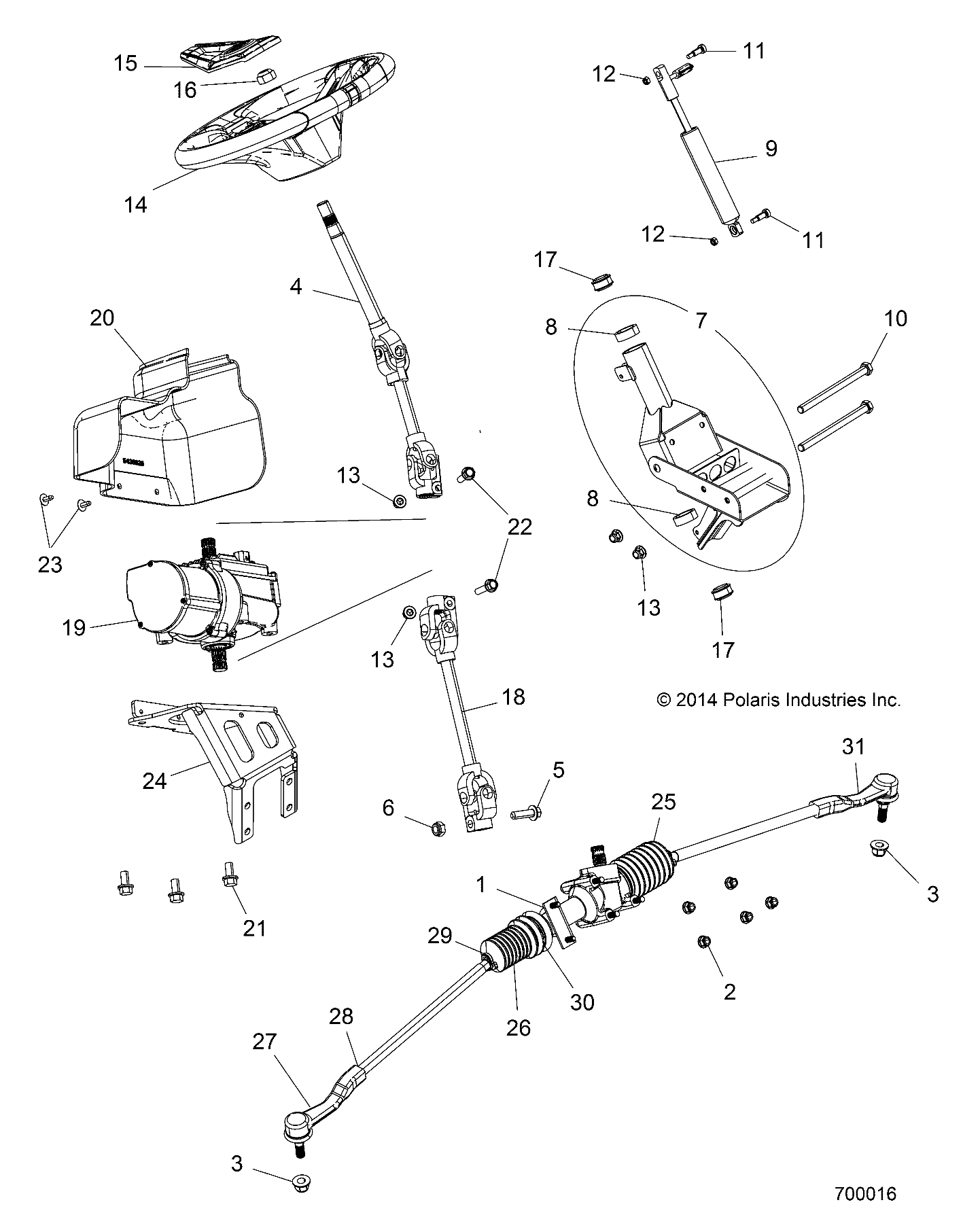 STEERING, POWER STEERING ASM. - Z15VBE87AK/AM/AT (700016)