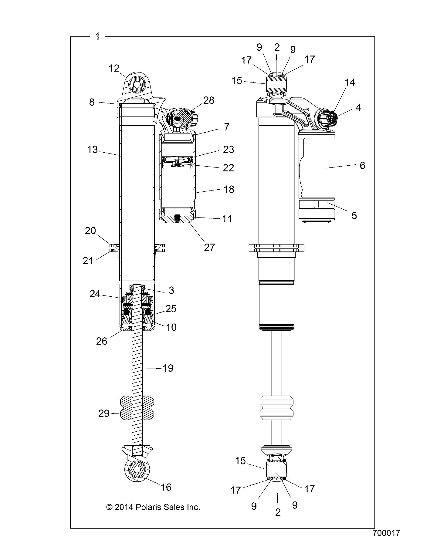 SUSPENSION, FRONT SHOCK - Z20A4E99AH/BH/LH (700017)