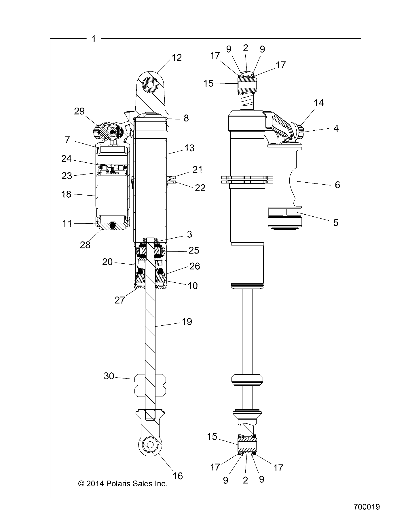 SUSPENSION, REAR SHOCK - Z17VCE87AB/AK/AM (700019)