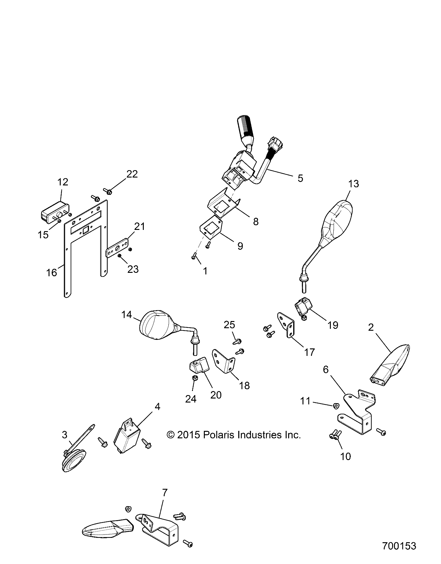 ELECTRICAL, TURN SIGNALS, HORN AND MIRRORS - R15RTE87FA (700153)