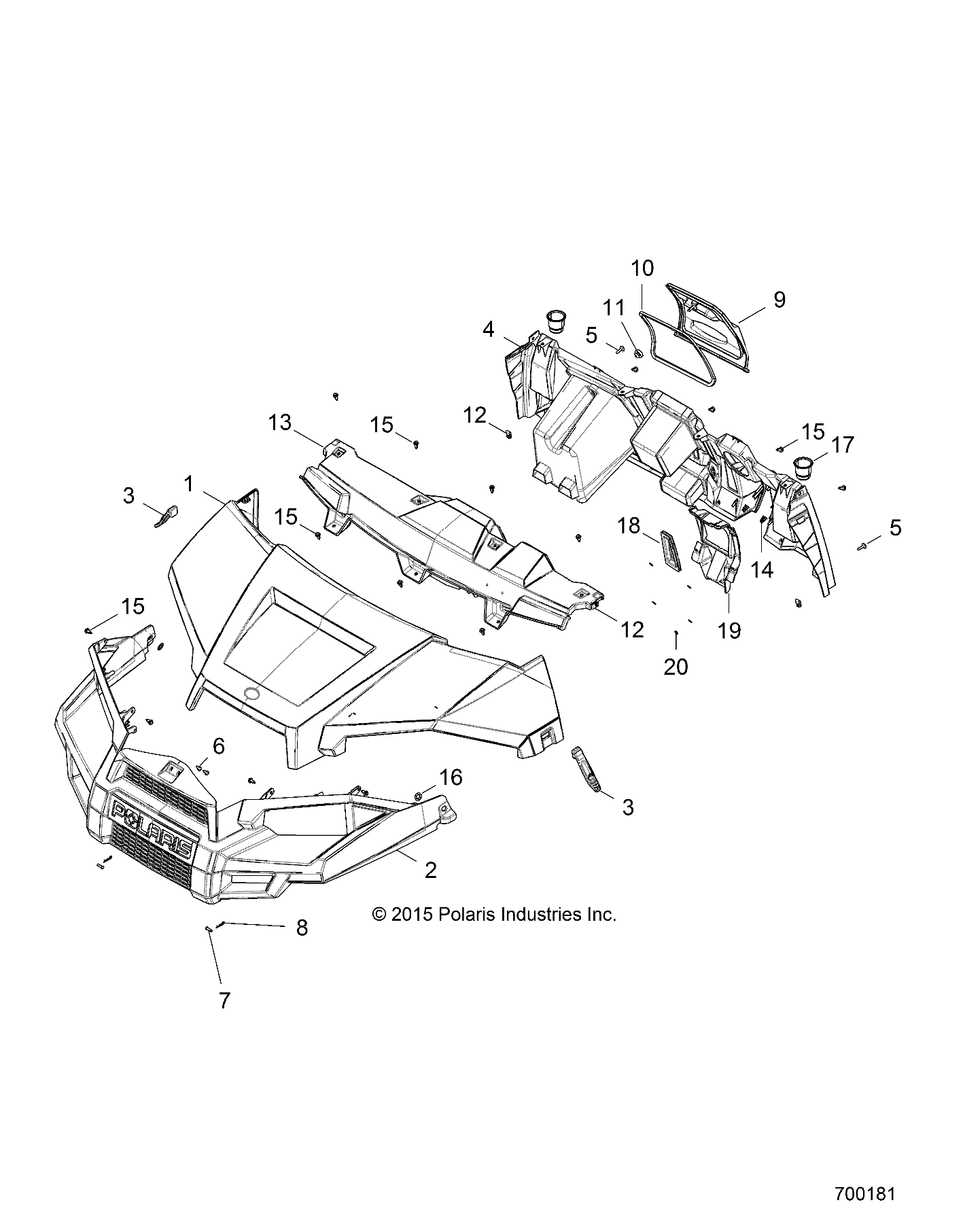 BODY, HOOD, DASH and GRILL - R22MAA50J7  (700181)