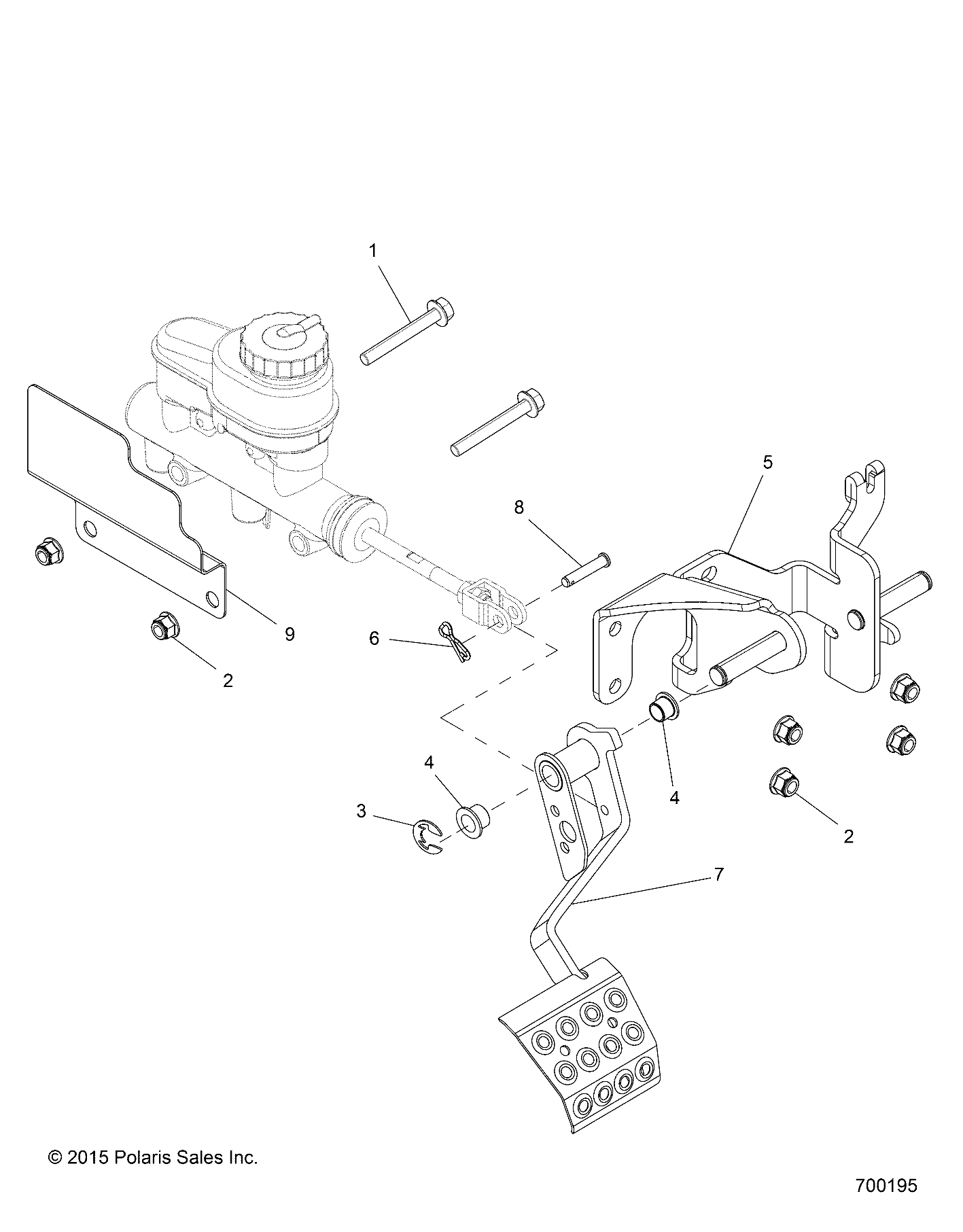 BRAKES, PEDAL and MASTER CYLINDER MOUNTING - R15RUAD1AA (700195)