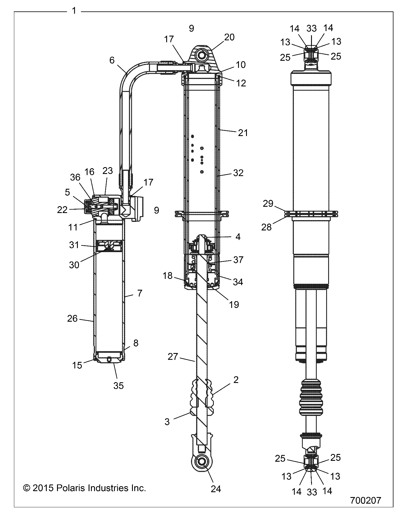 SUSPENSION, REAR SHOCK MOUNTING (7044373) - Z15VDE99AT/AL/AV/AW/LP/EW/AO/AP/AZ/NV/NW/K99AA/AU (700207)