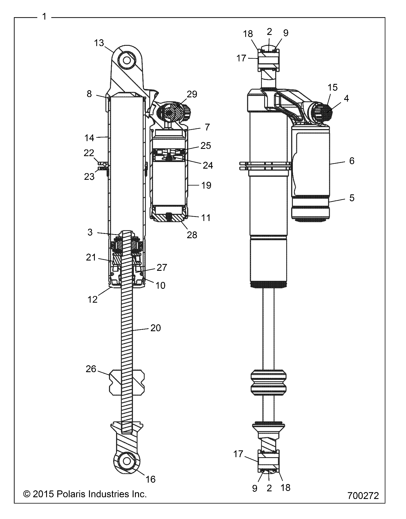 SUSPENSION, REAR SHOCK INTERNALS - Z16VBE99AK/AW/AB (700272)