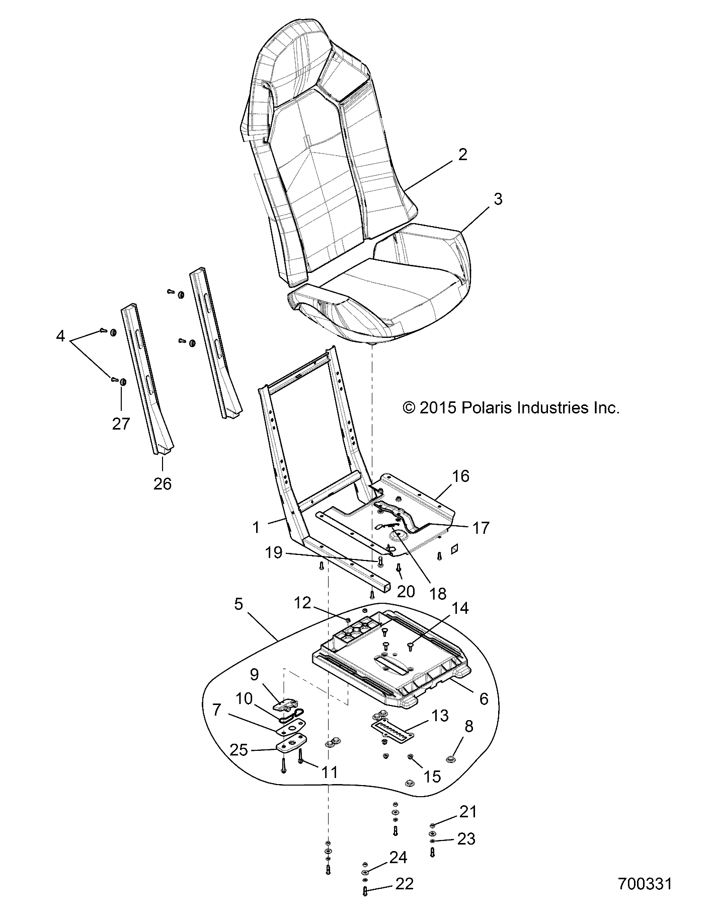 BODY, SEAT ASM. AND SLIDER - Z16VCE87AB/AR/AE/AS (700331)