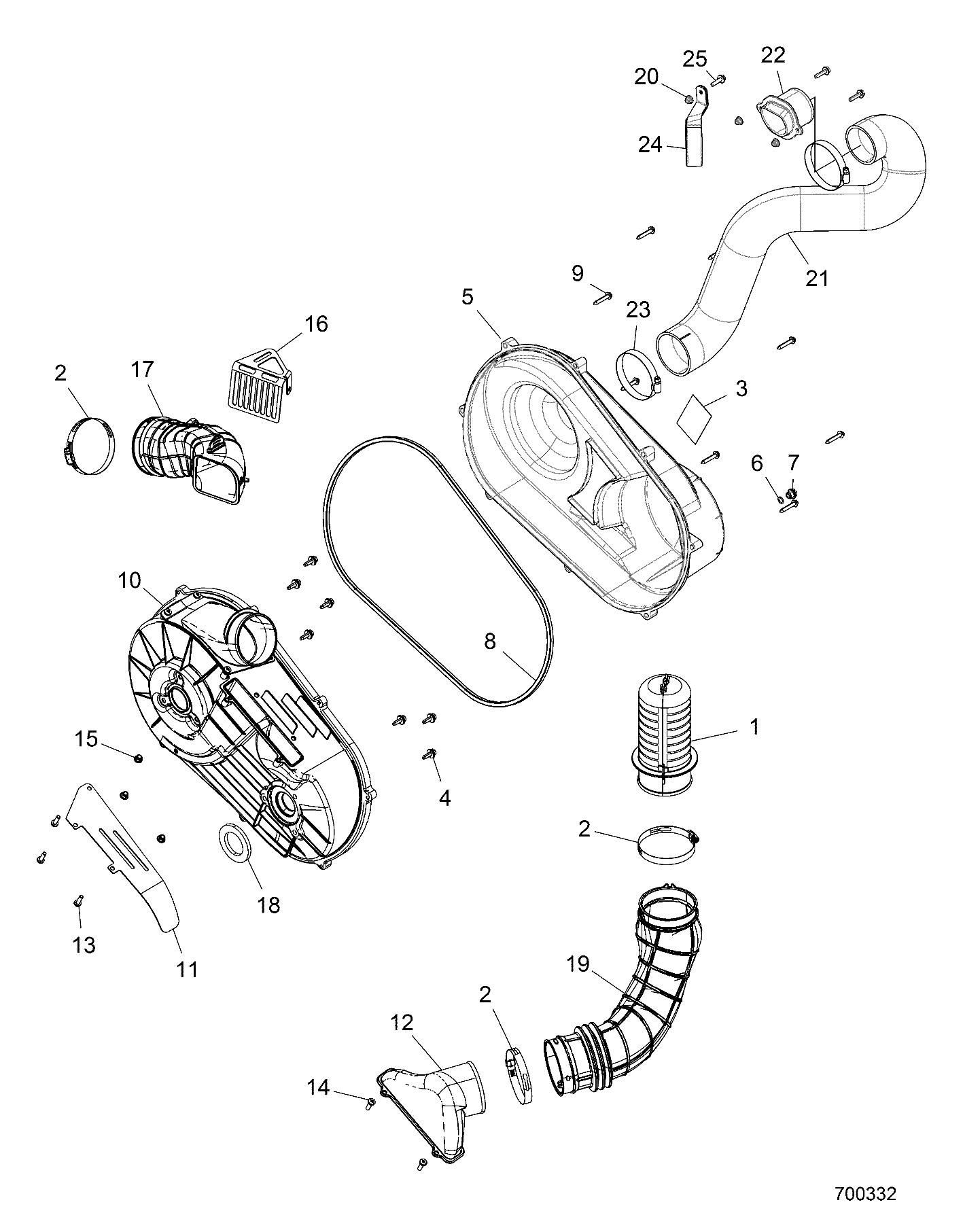 DRIVE TRAIN, CLUTCH COVER AND DUCTING - Z17VCE87AB/AK/AM (700332)