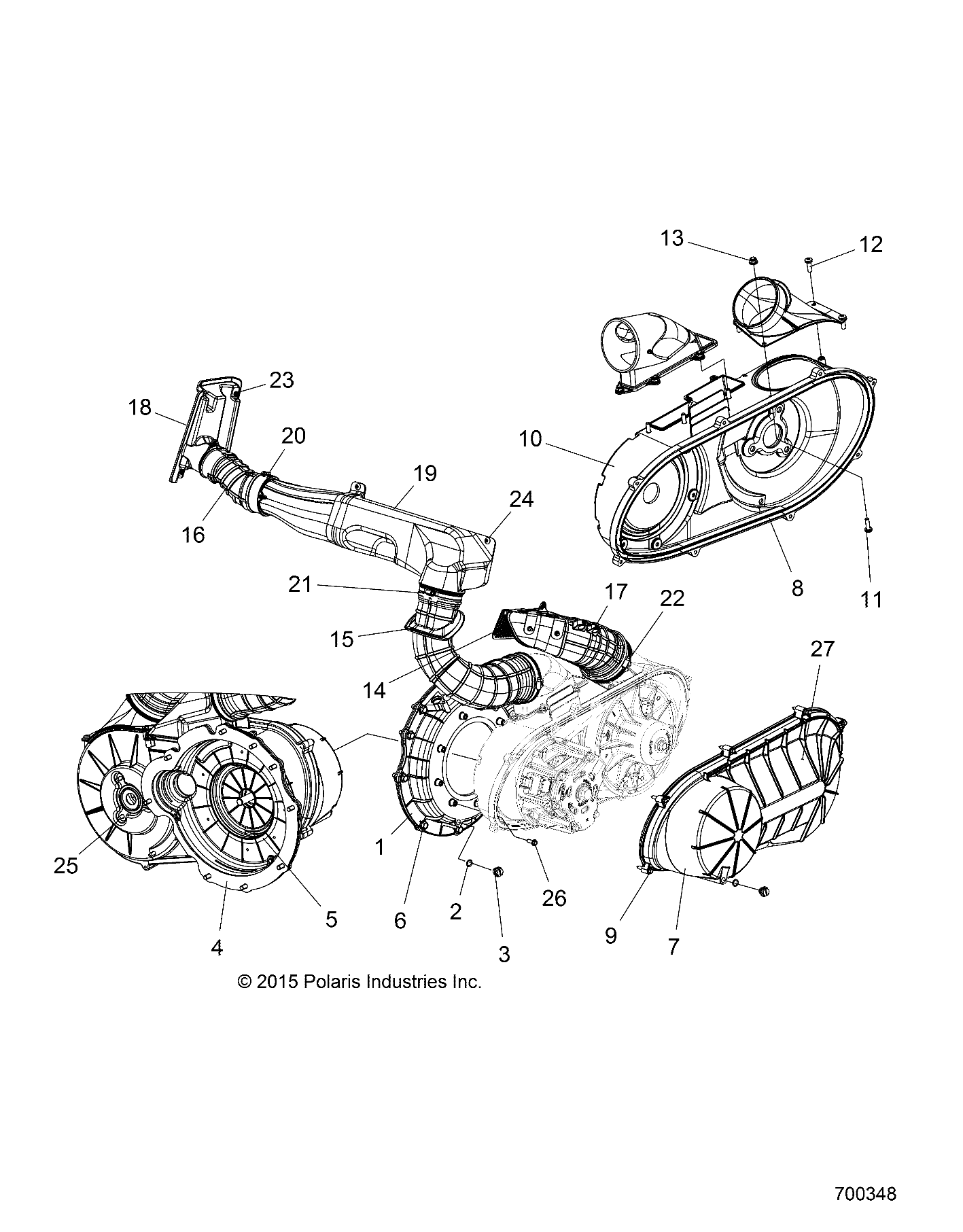 BODY, CLUTCH COVER and DUCTING - R16RTAD1A1/E1 (700348)