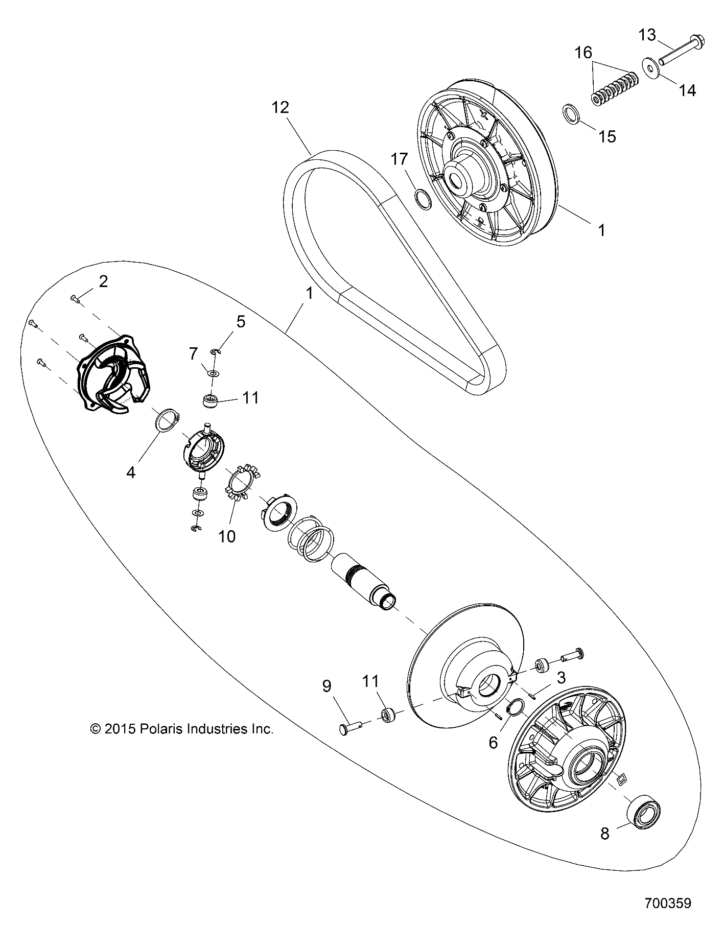 DRIVE TRAIN, SECONDARY CLUTCH - R16RTED1E1 (700359)