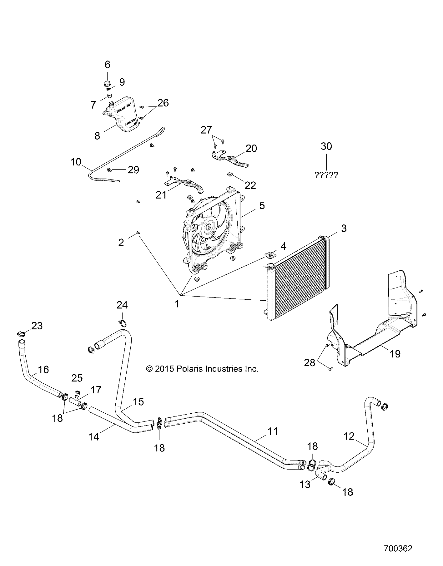 ENGINE, WATER COOLING SYSTEM - R17RTED1F1/SD1C1 (700362)