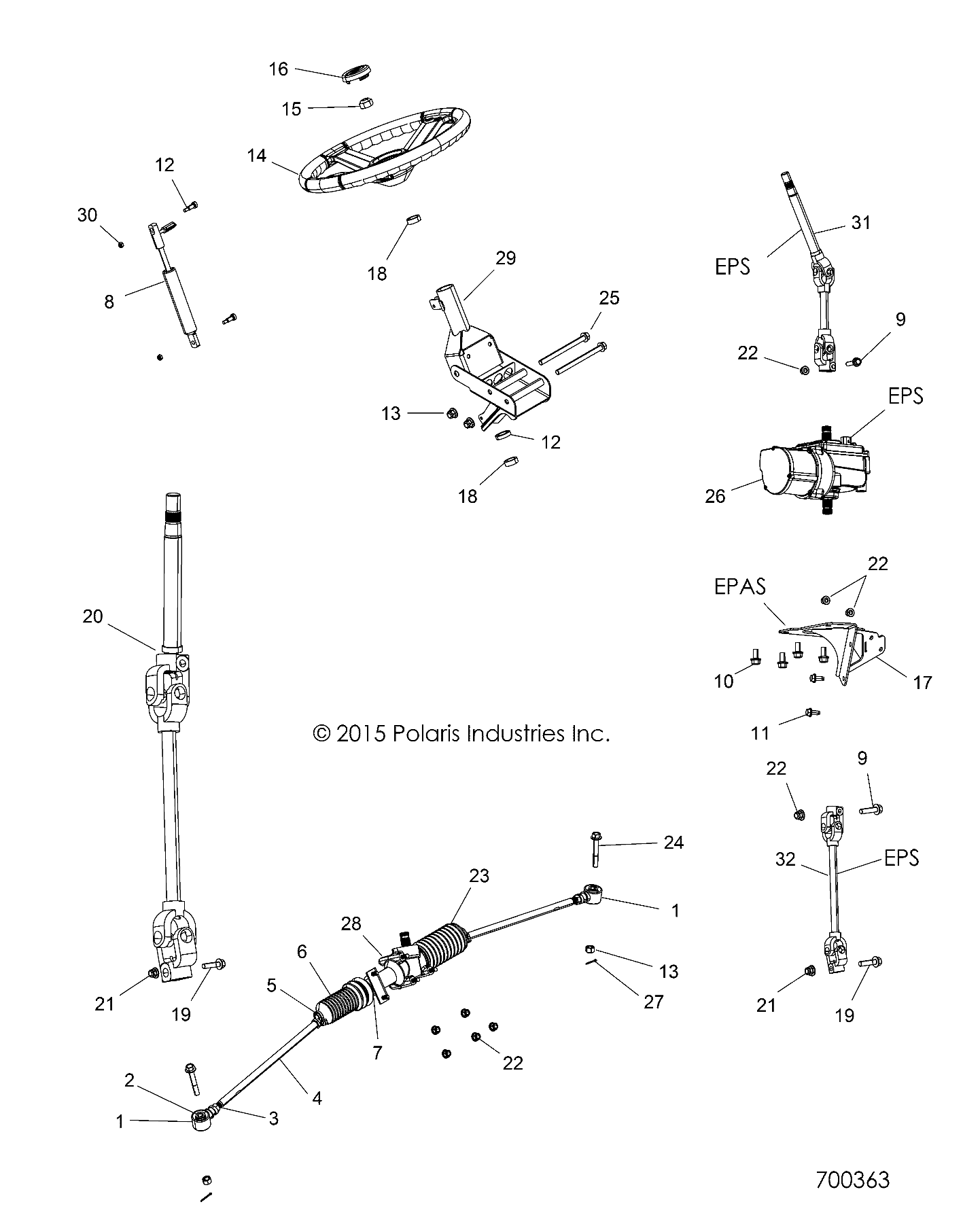 STEERING, STEERING ASM. - R17RTAD1A1/ED1N1 (700363)