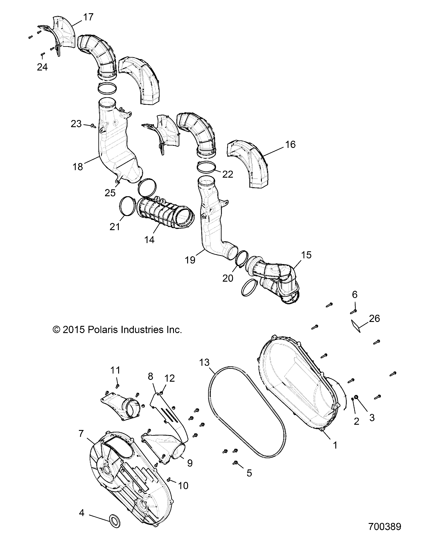 DRIVE TRAIN, CLUTCH COVER and DUCTING - R17RTM99AM/BM (700389)