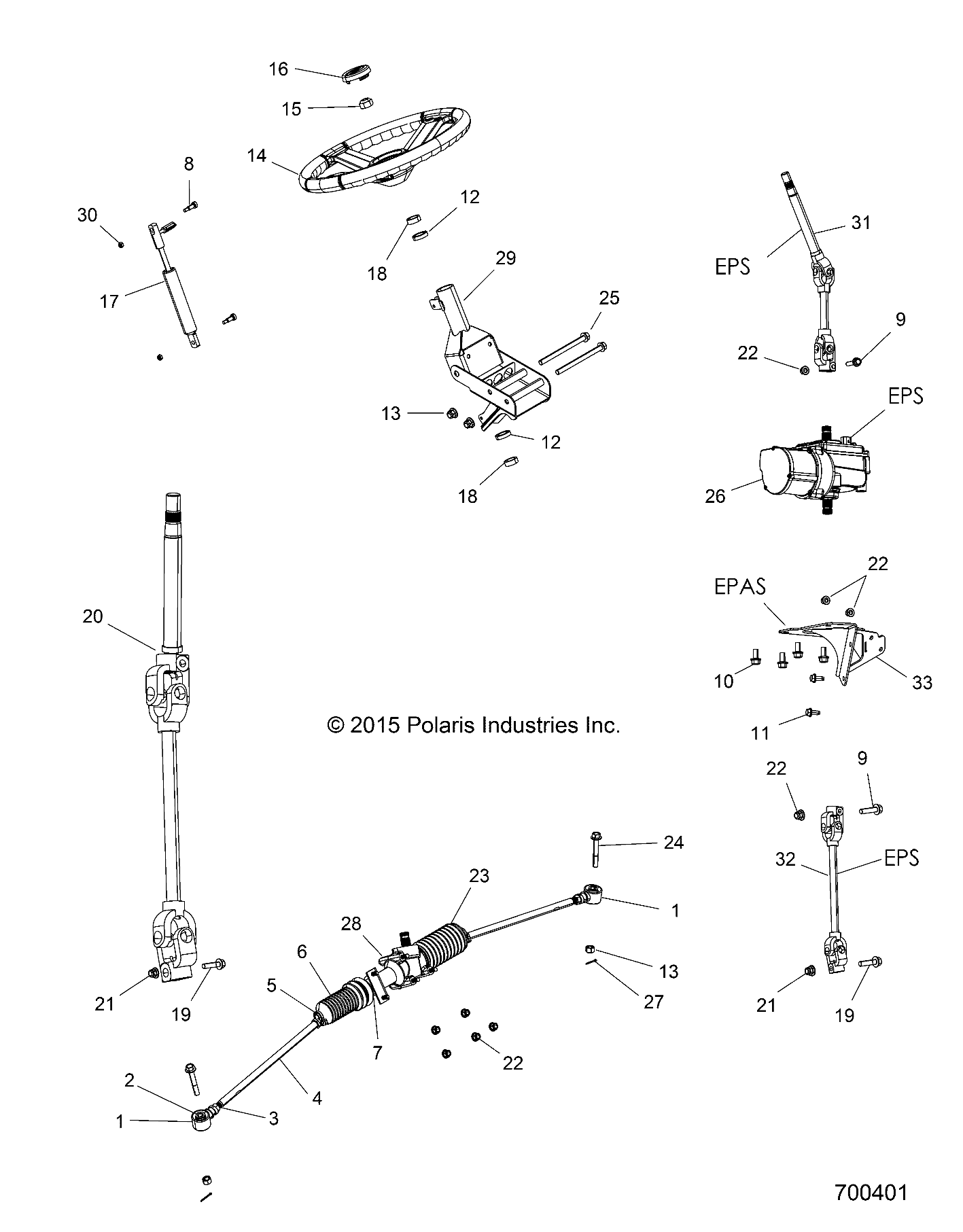 STEERING, STEERING ASM. - R17RT_99 ALL OPTIONS (700401)