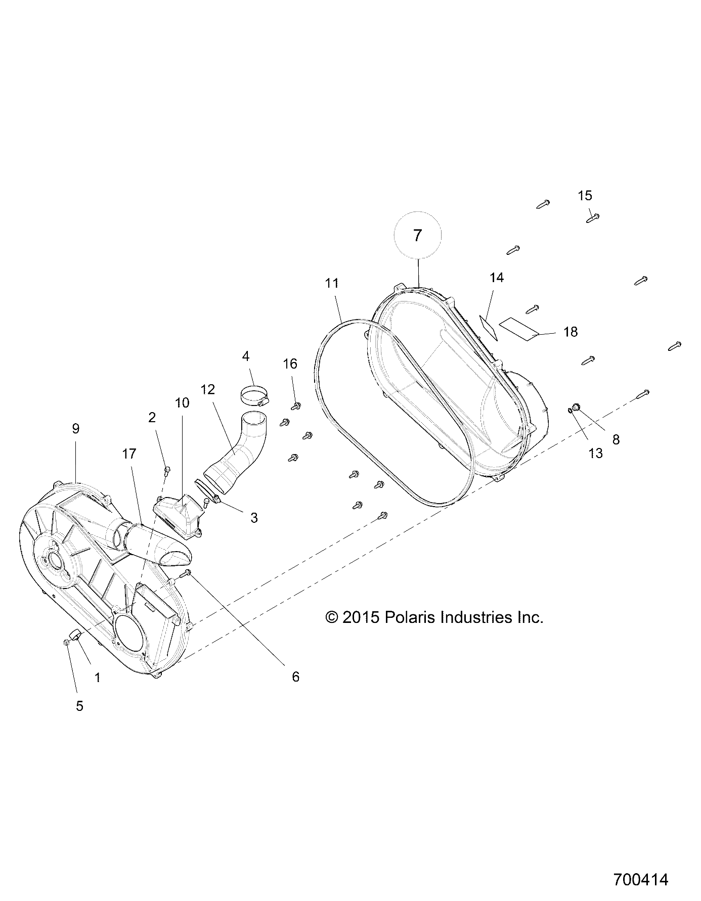 DRIVE TRAIN, CLUTCH COVER and DUCTING - R17RDA57A1/B1 (700414)