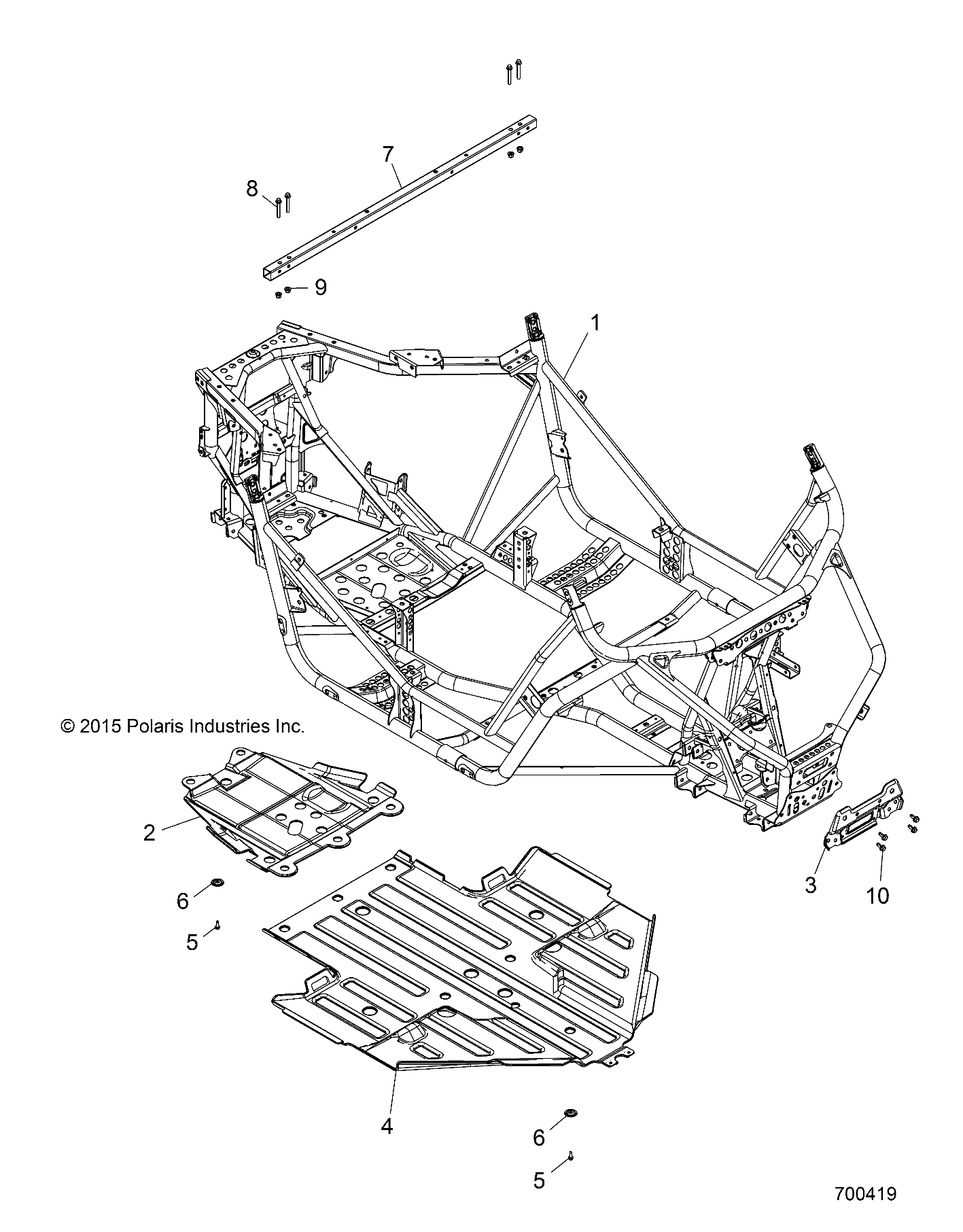 CHASSIS, MAIN FRAME AND SKID PLATE - Z19VBE99AM/BM/LM (700419)