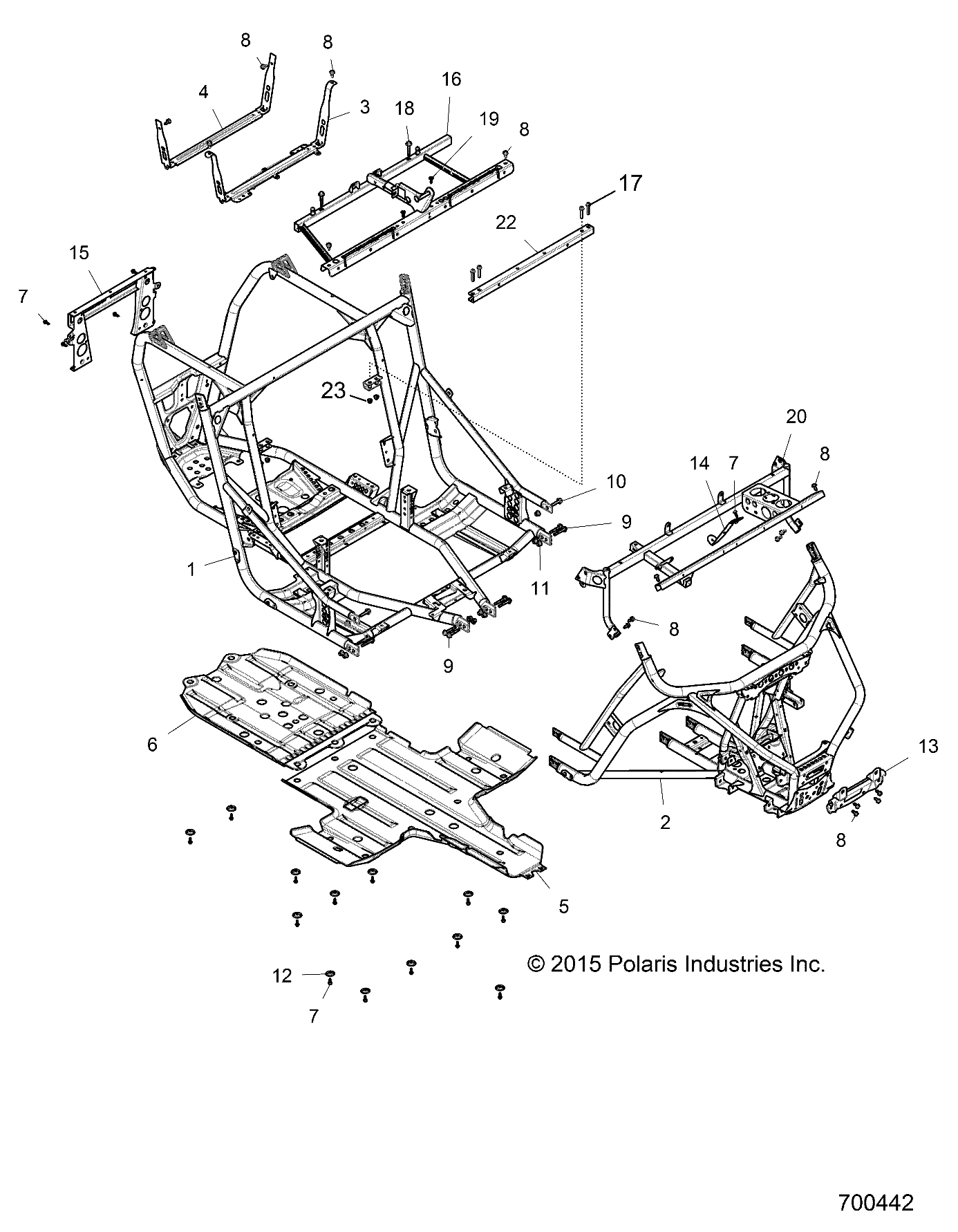 CHASSIS, MAIN FRAME AND SKID PLATES - Z18VDE92LS (700442)