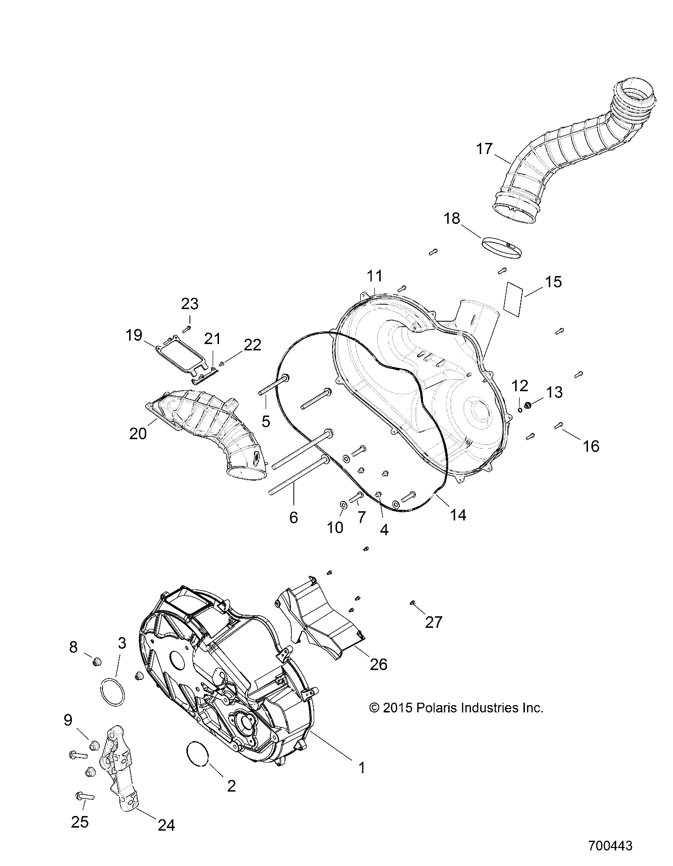 DRIVE TRAIN, CLUTCH COVER AND DUCTING - Z17VDE92NG/NM/NK (700443)