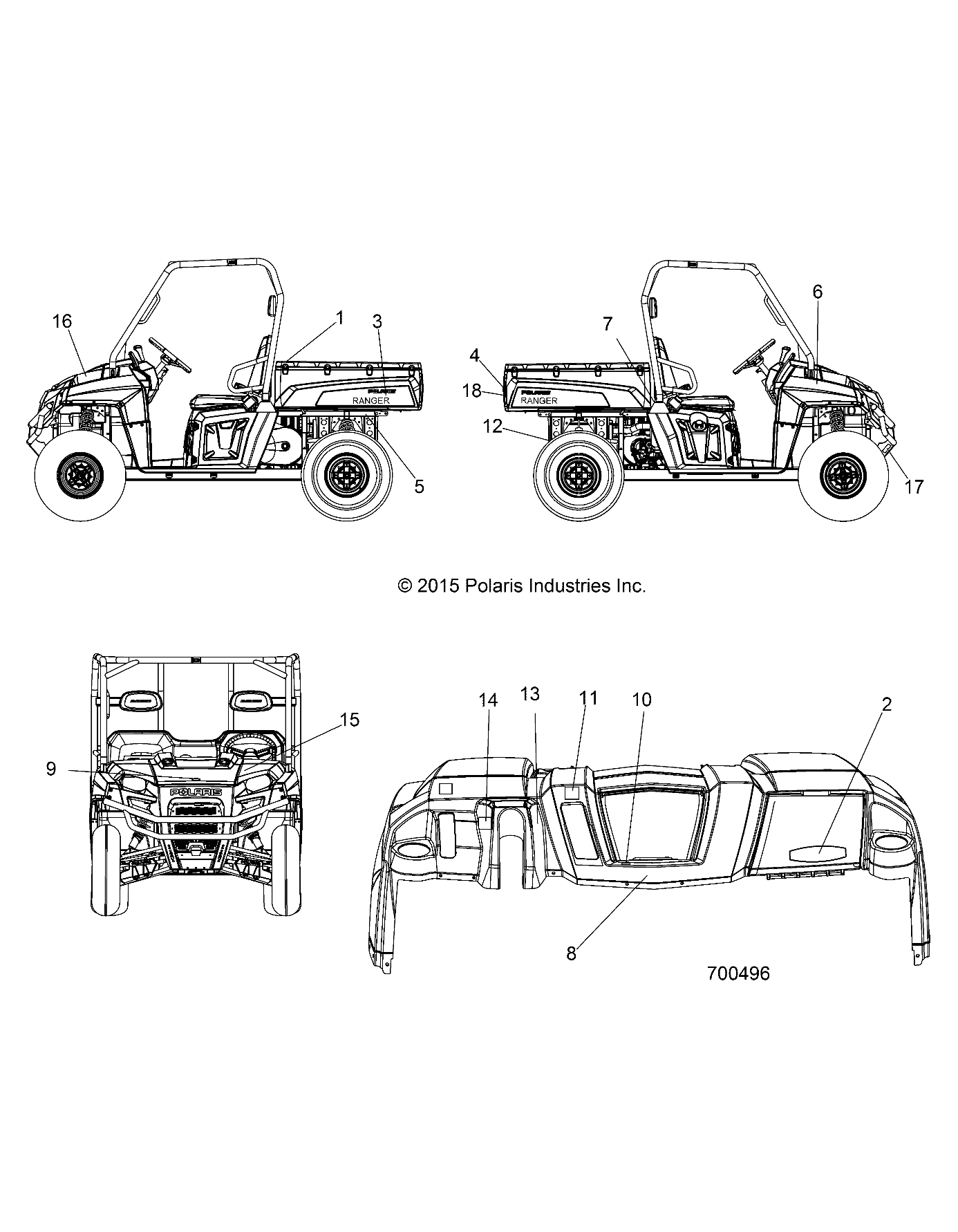 BODY, DECALS - R16RCA57A1/A4/B1/B4 (700496)