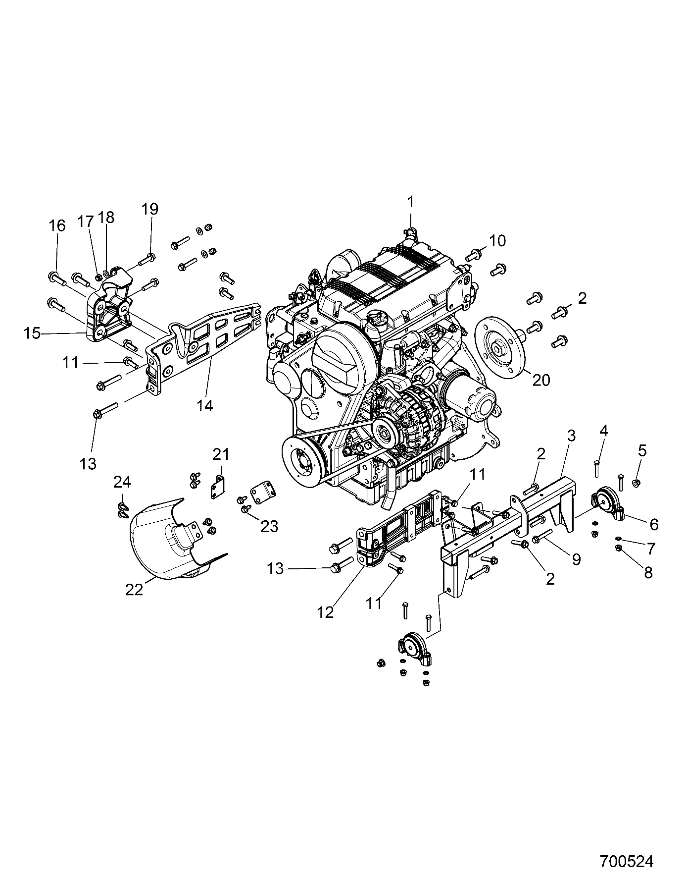 ENGINE, MOUNTING & LONG BLOCK - R16RTAD1A1/E1 (700524)